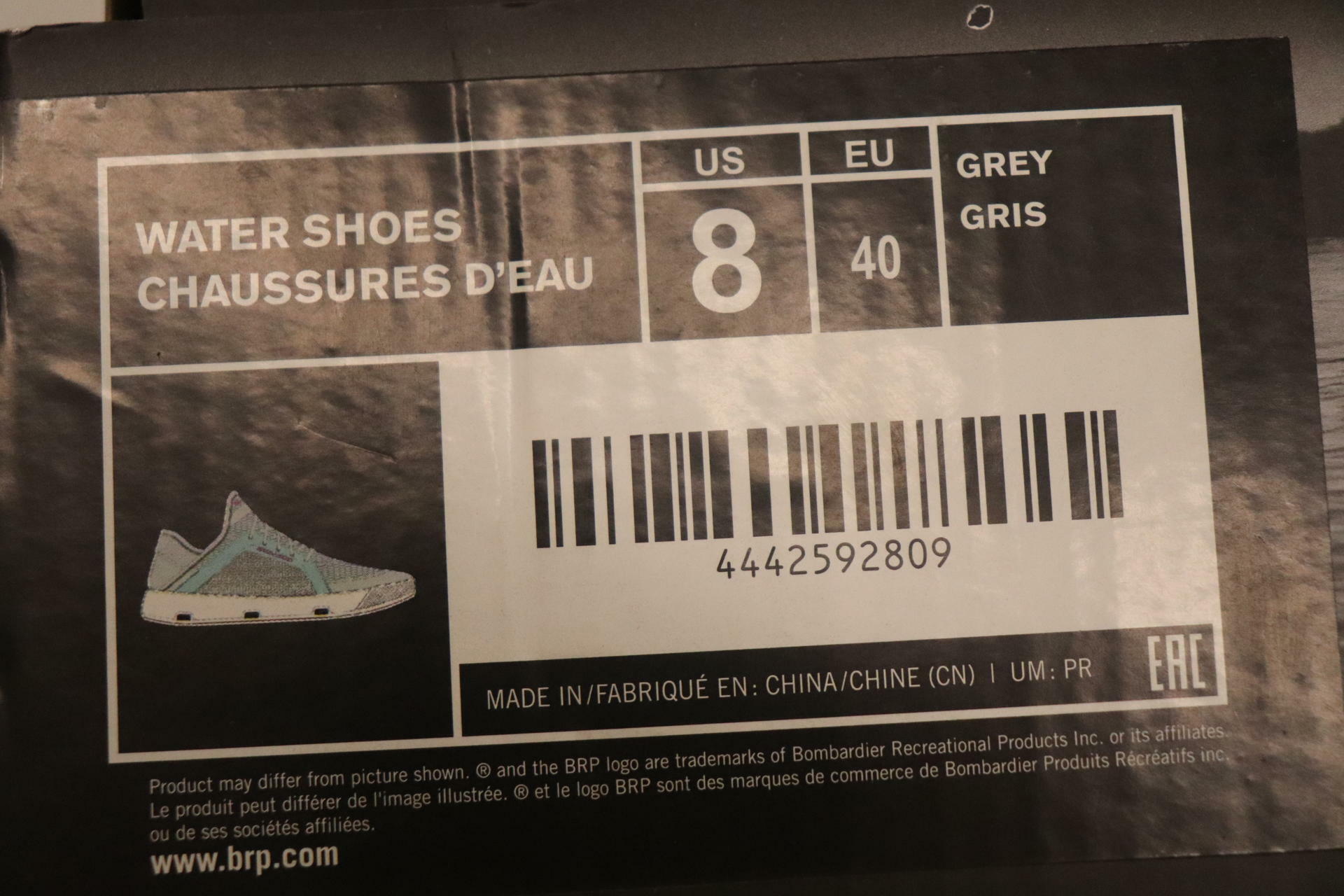 OPEN BOX - Sea-Doo Water Shoes Grey Teal - Unisex sz8 - 4442592809