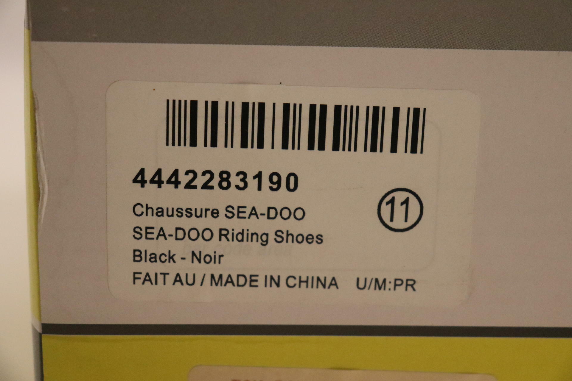 OPEN BOX - Sea-Doo Riding Shoes w/Quick Laces BLACK - MENS sz11 - 4442283190