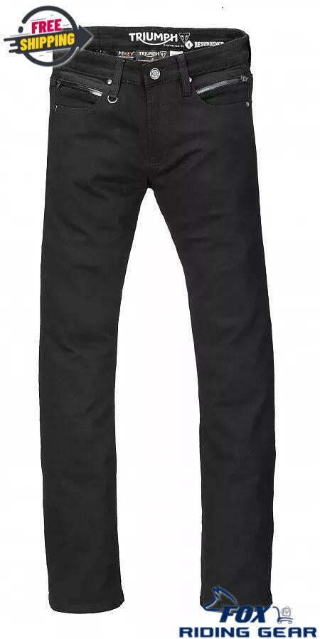 Triumph Riding Jeans Pure Black Mens 40R MDJS17117-40R -OPEN BOX