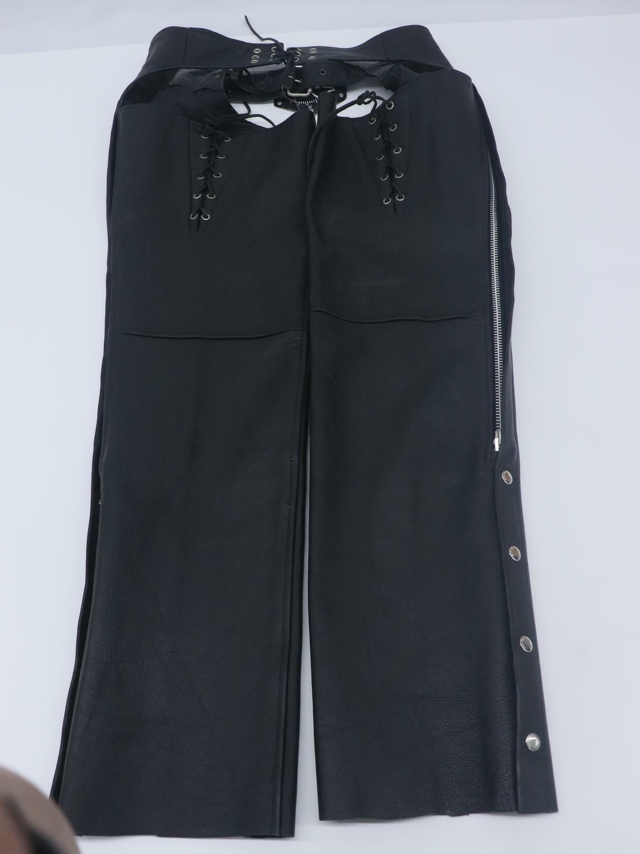 Milwaukee Leather Womens XL Black Leather Motorcycle Chaps ML1173-XL - Open Box
