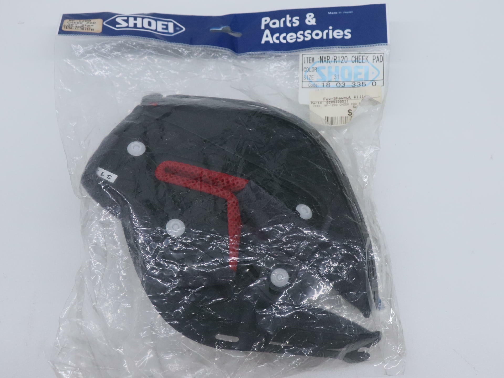 OPEN BOX - Shoei Cheek Pads Set 31mm - RF-1200 Helmets - 0209400531