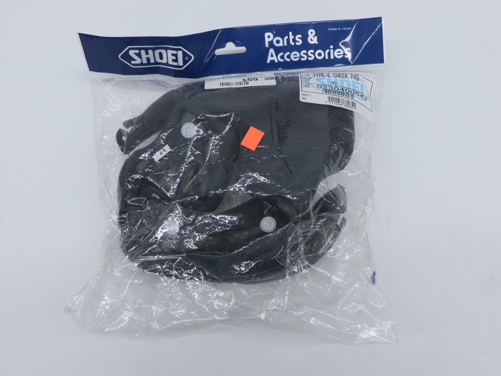 Shoei Cheek Pads Set 43mm - J-Cruise Helmets - 0230400543 - Open Box