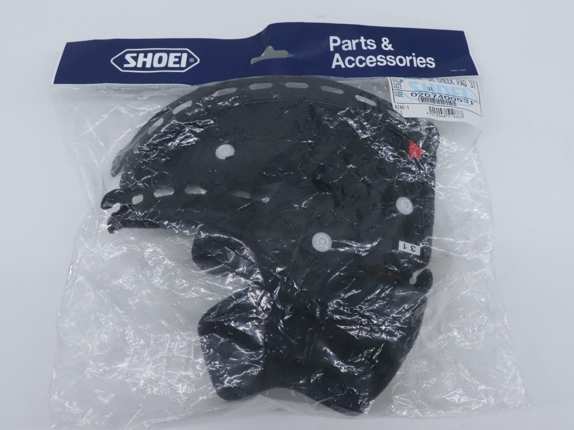 OPEN BOX - Shoei Cheek Pads Set 31mm - RF-SR Helmets - 0207400531