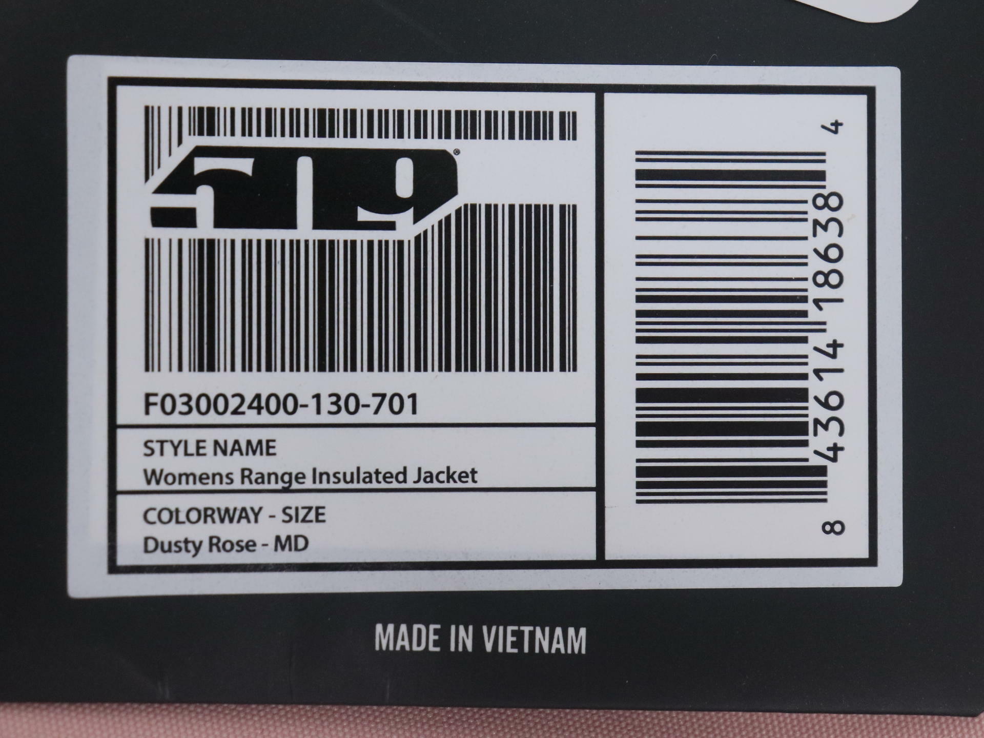 OPEN BOX - 509 Range Jacket Insulated DUSTY ROSE - WOMENS MD - F03002400-130-701