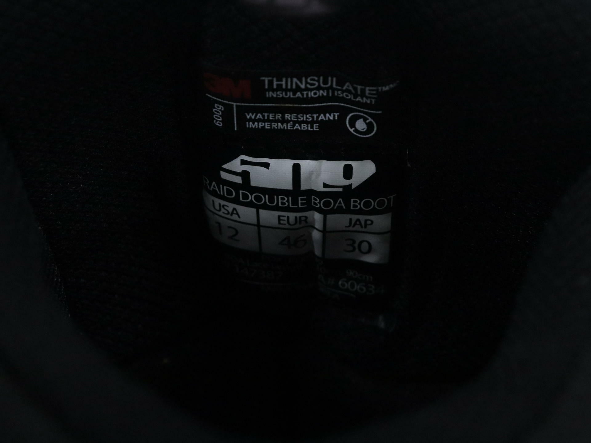 OPEN BOX - 509 Raid Boot Double Boa Snow Black Ops MENS sz12 - F06000101-012-051