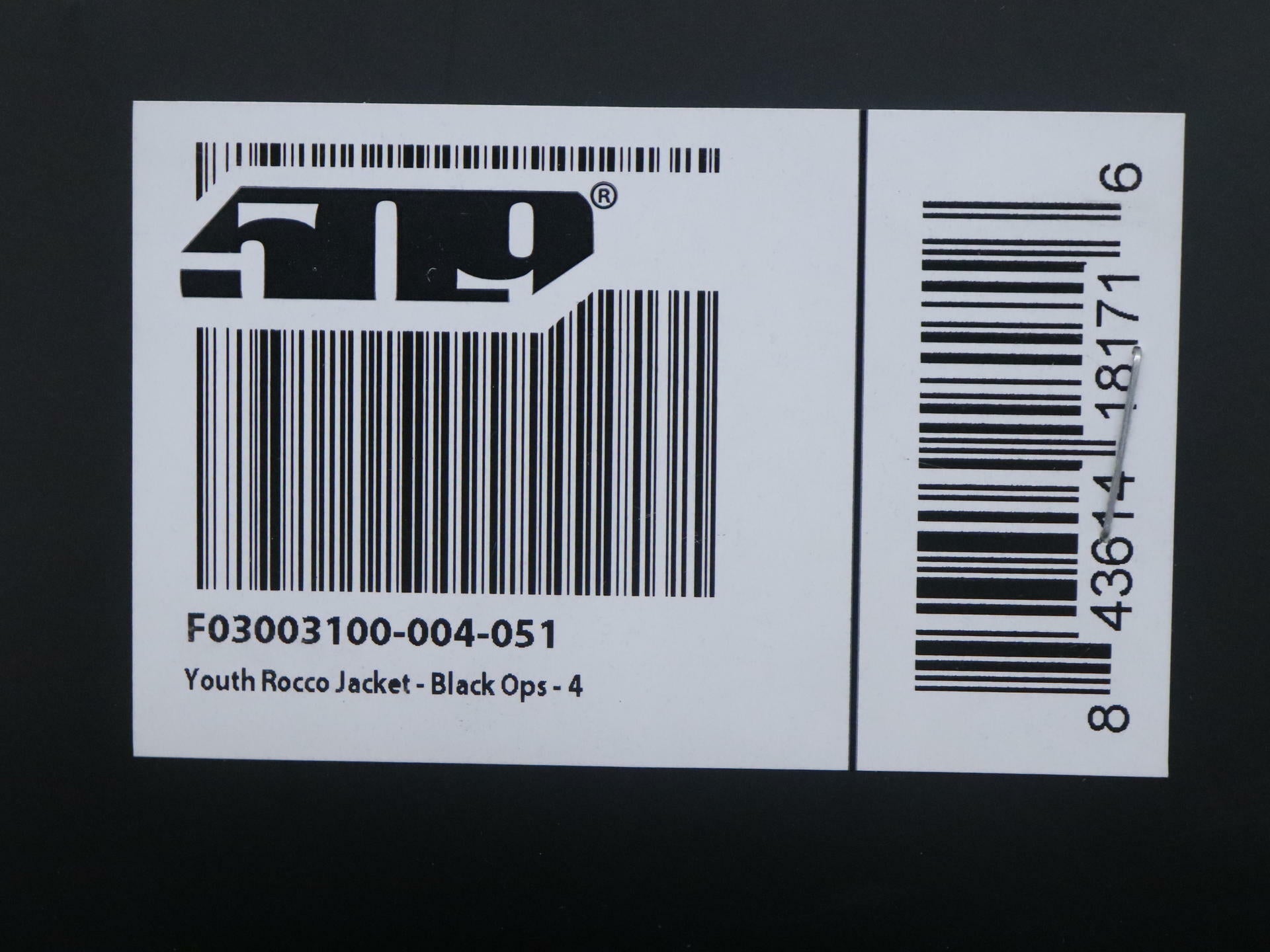 OPEN BOX - 509 Rocco Jacket Insulated Coat BLACK- YOUTH sz4 - F03003100-004-051