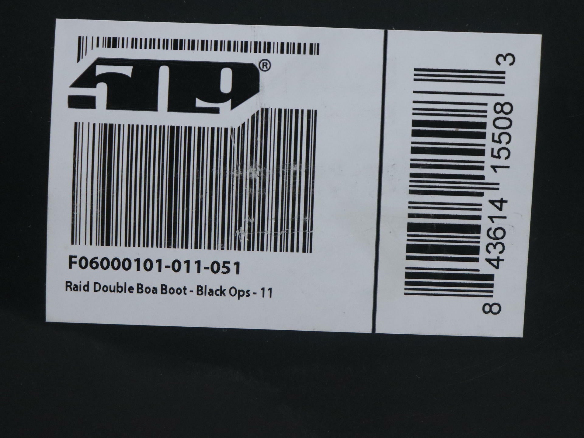 509 Raid Boot Double Boa Snow Black Ops MENS sz11 - F06000101-011-051 - Open Box