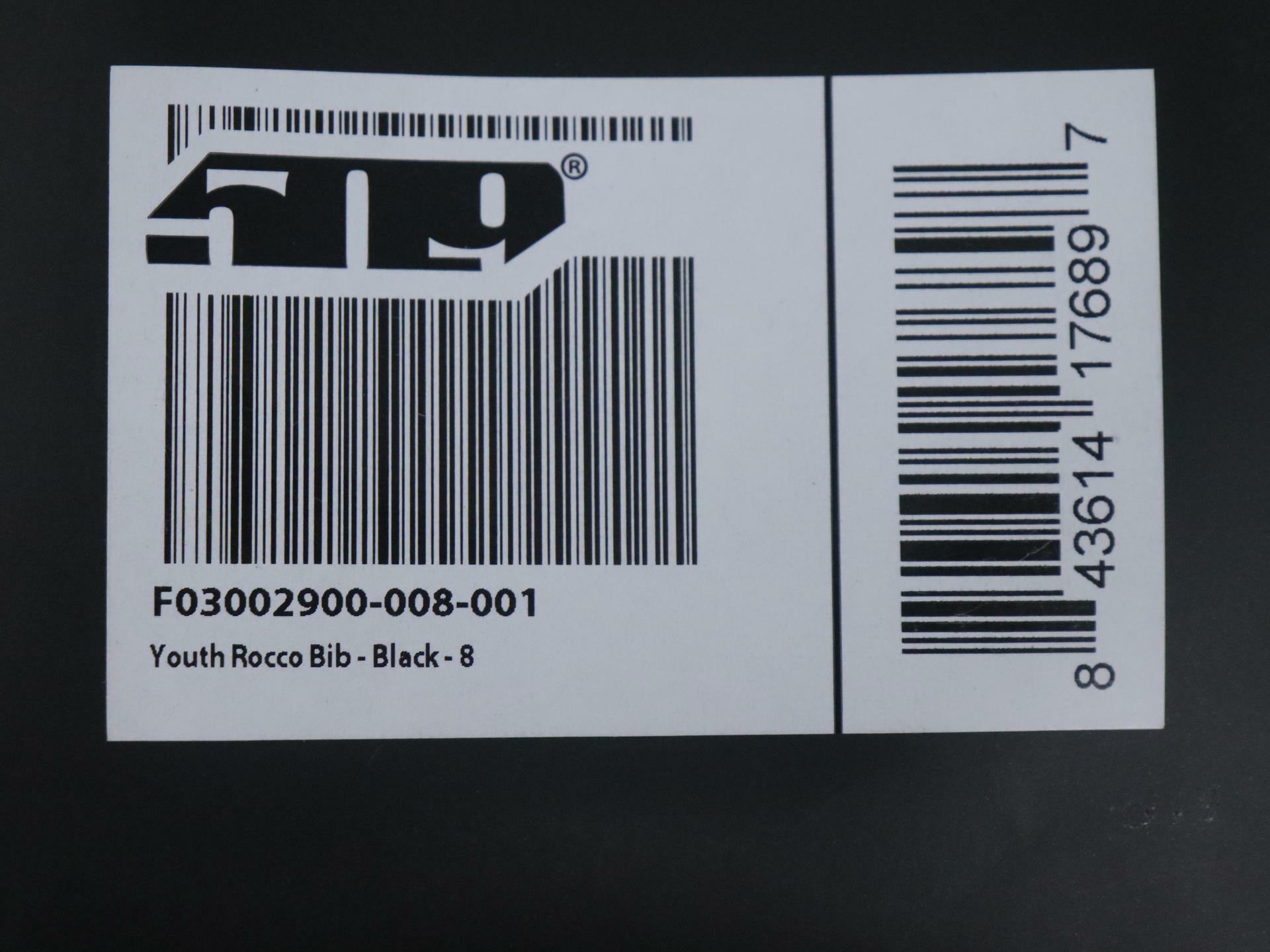 OPEN BOX - 509 Rocco Bib Insulated Snow BLACK- YOUTH sz8 - F03002900-008-001