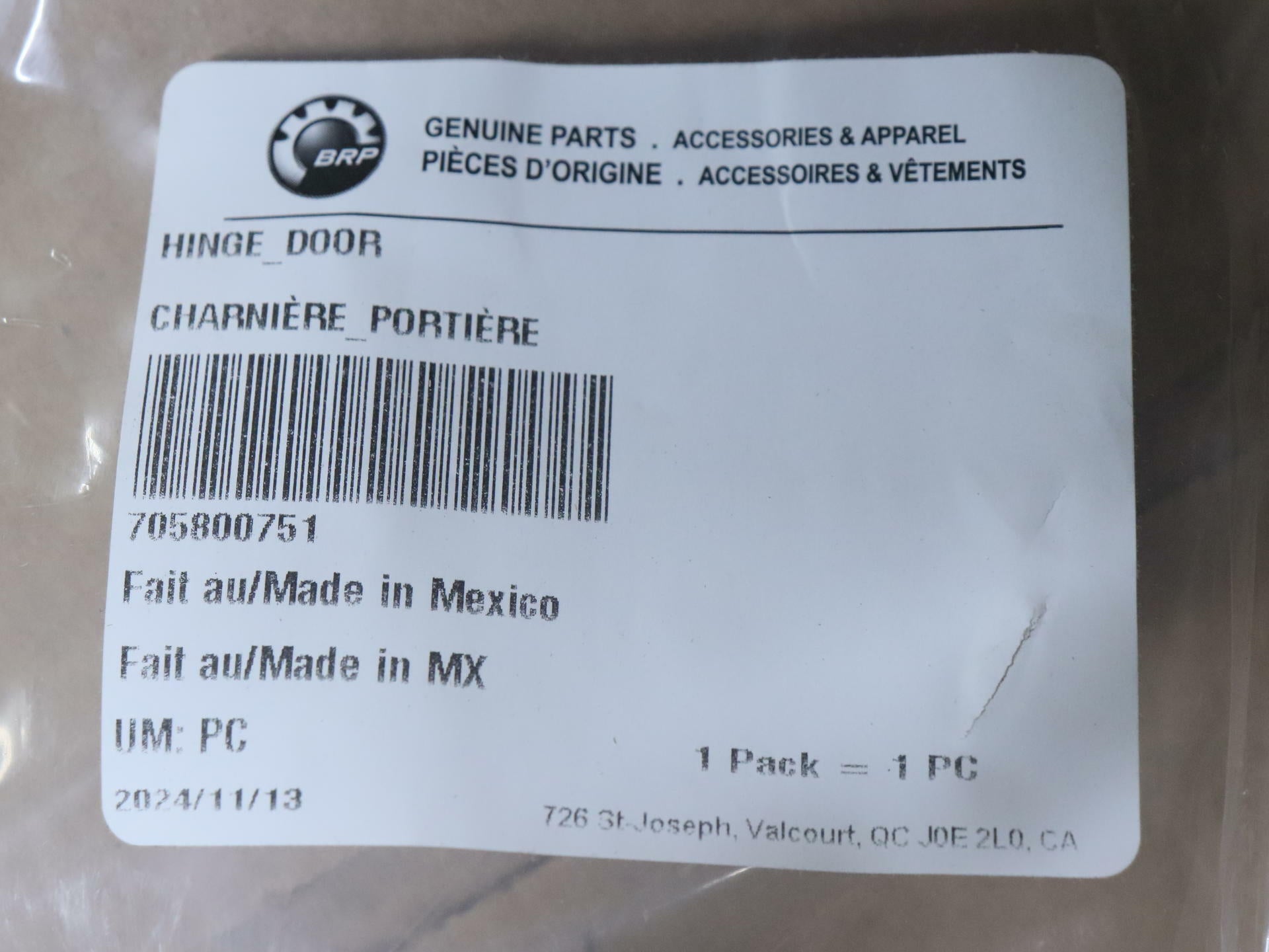 OEM Can-Am Door Hinge Bracket - 705800751 - Open Box