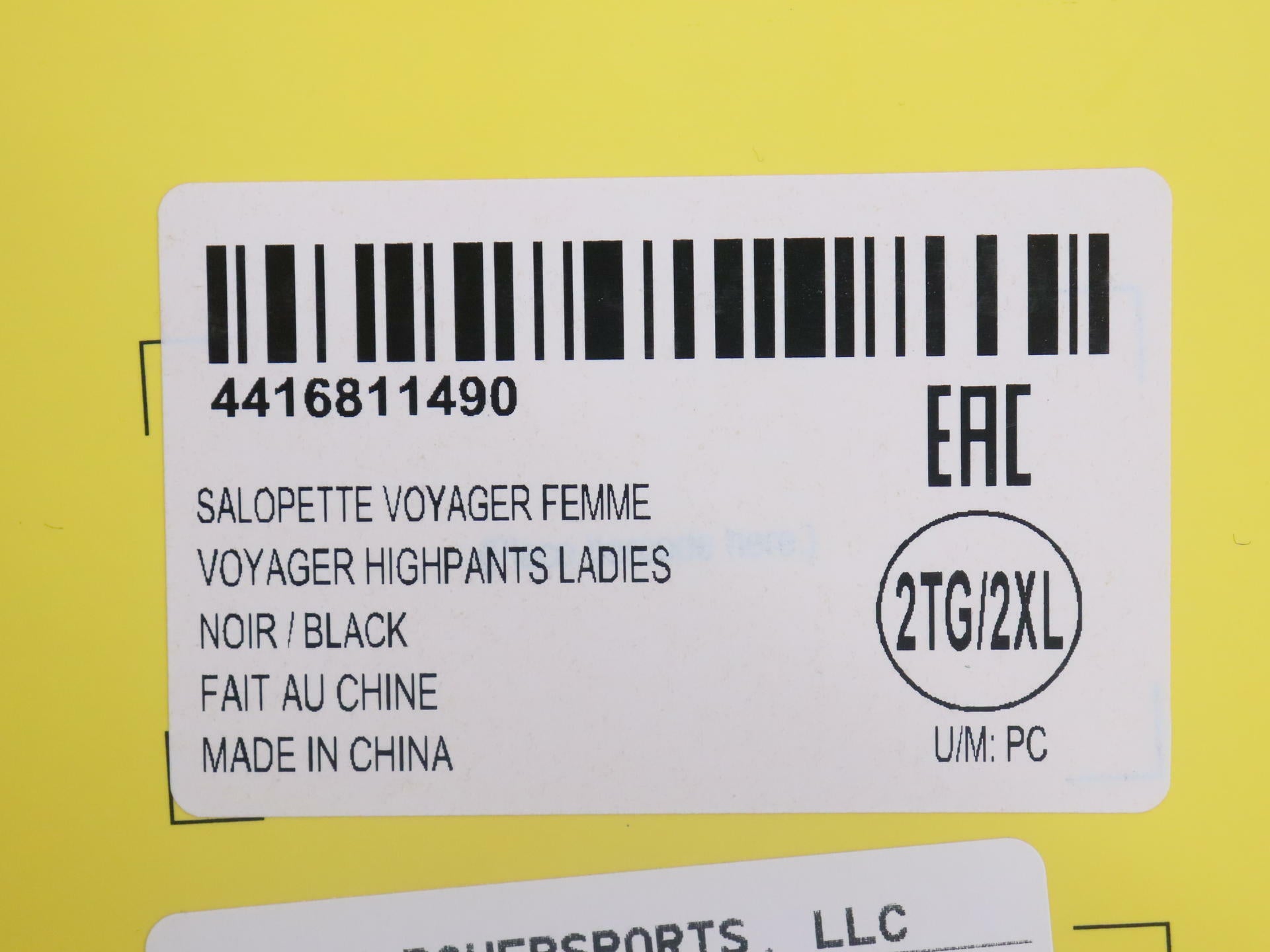 Ski-Doo Bib Voyager Highpants BLACK - WOMENS 2XL - 4416811490 - Open Box