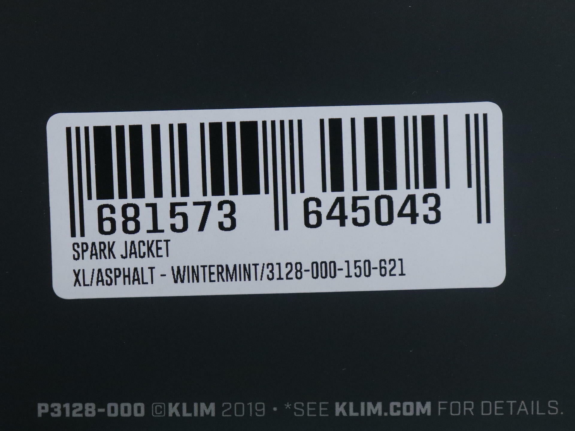 Klim Jacket Spark Asphalt Winter MINT - MENS XL - 3128-000-150-621 - Open Box