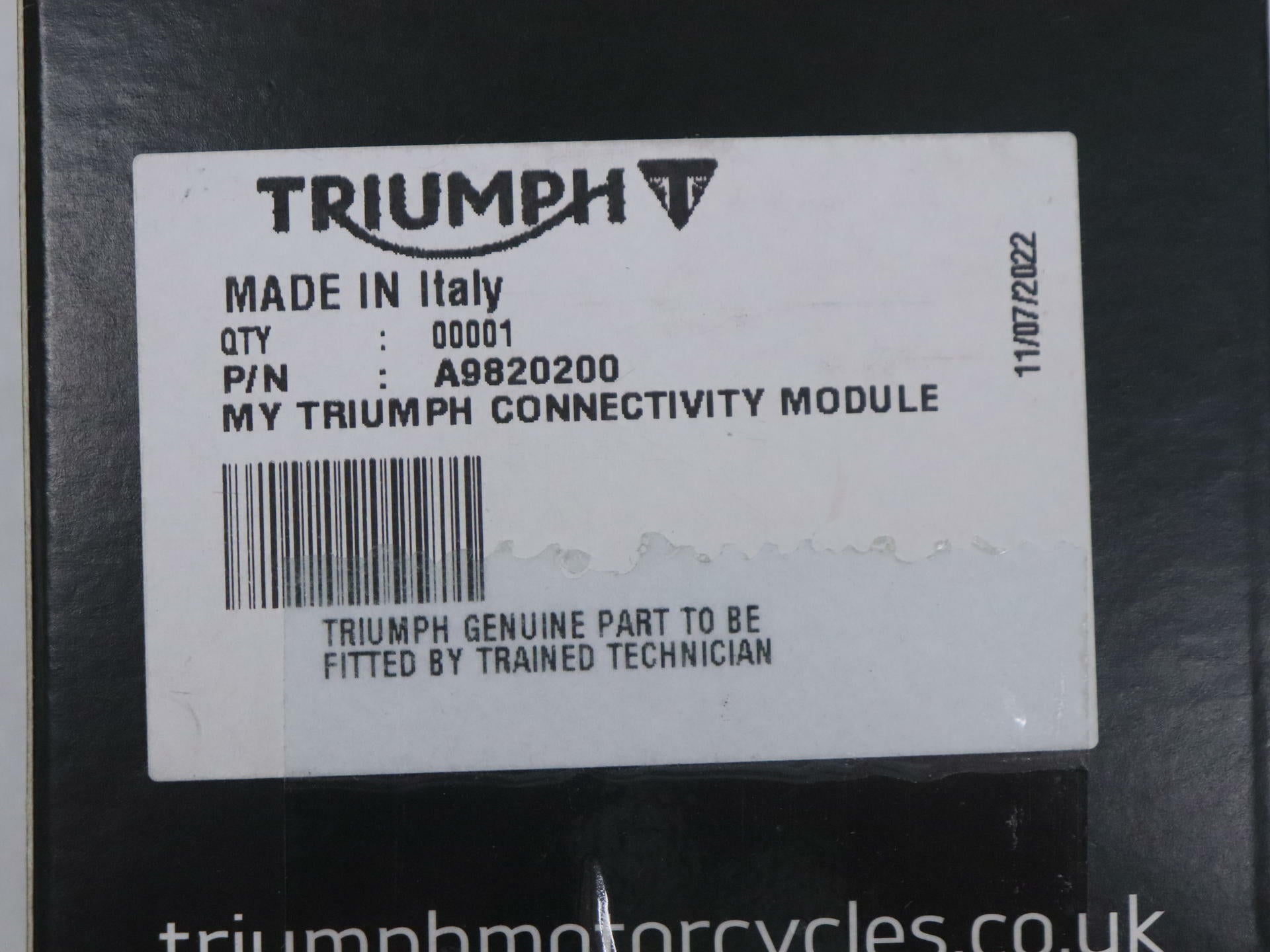 OEM Triumph Connectivity Module Bluetooth Box - Scrambler - A9820200 - Open Box