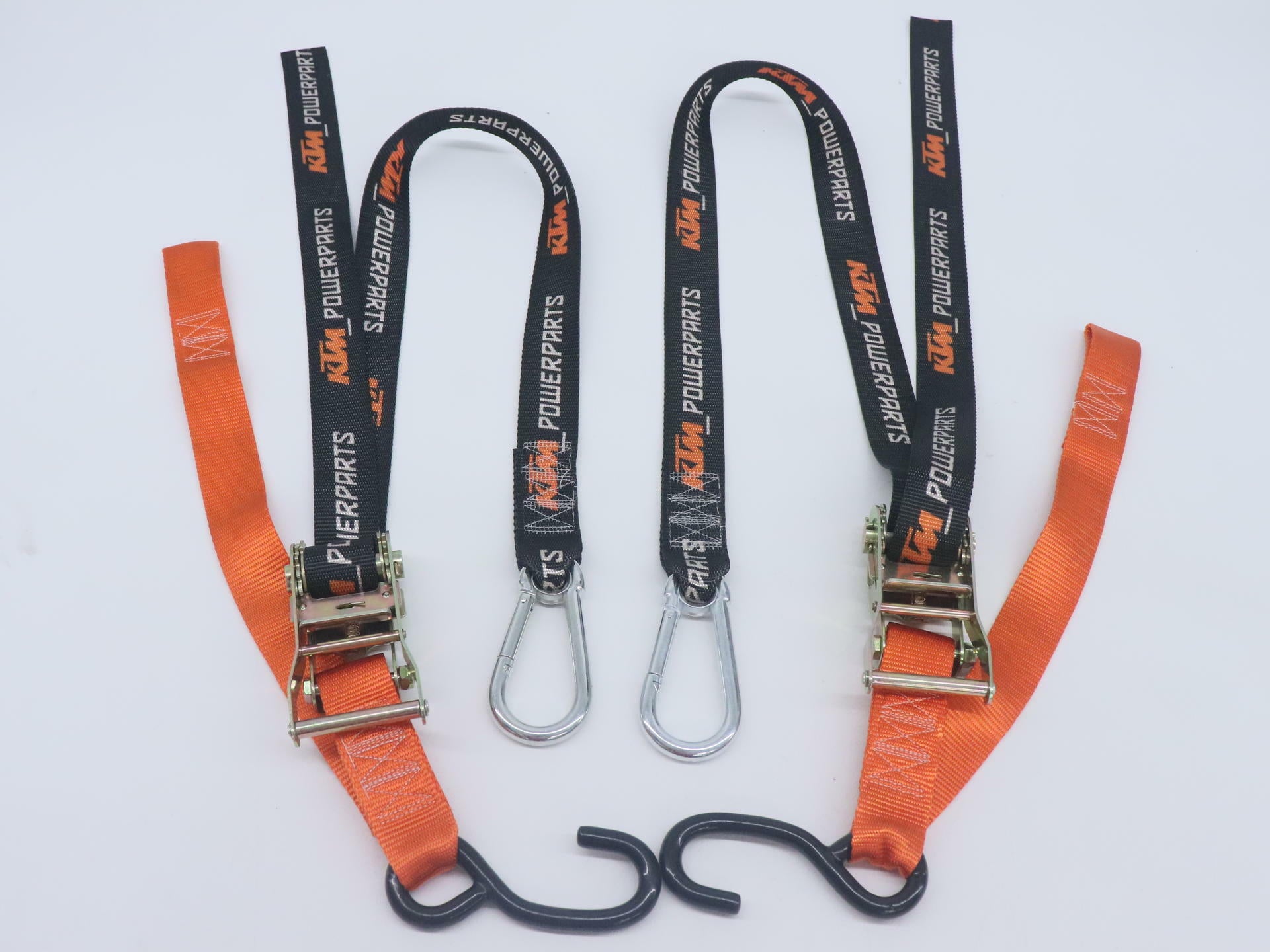 OEM KTM Soft Tie Down Ratchet Strap Set with Ratchet - U6910048 - Open Box