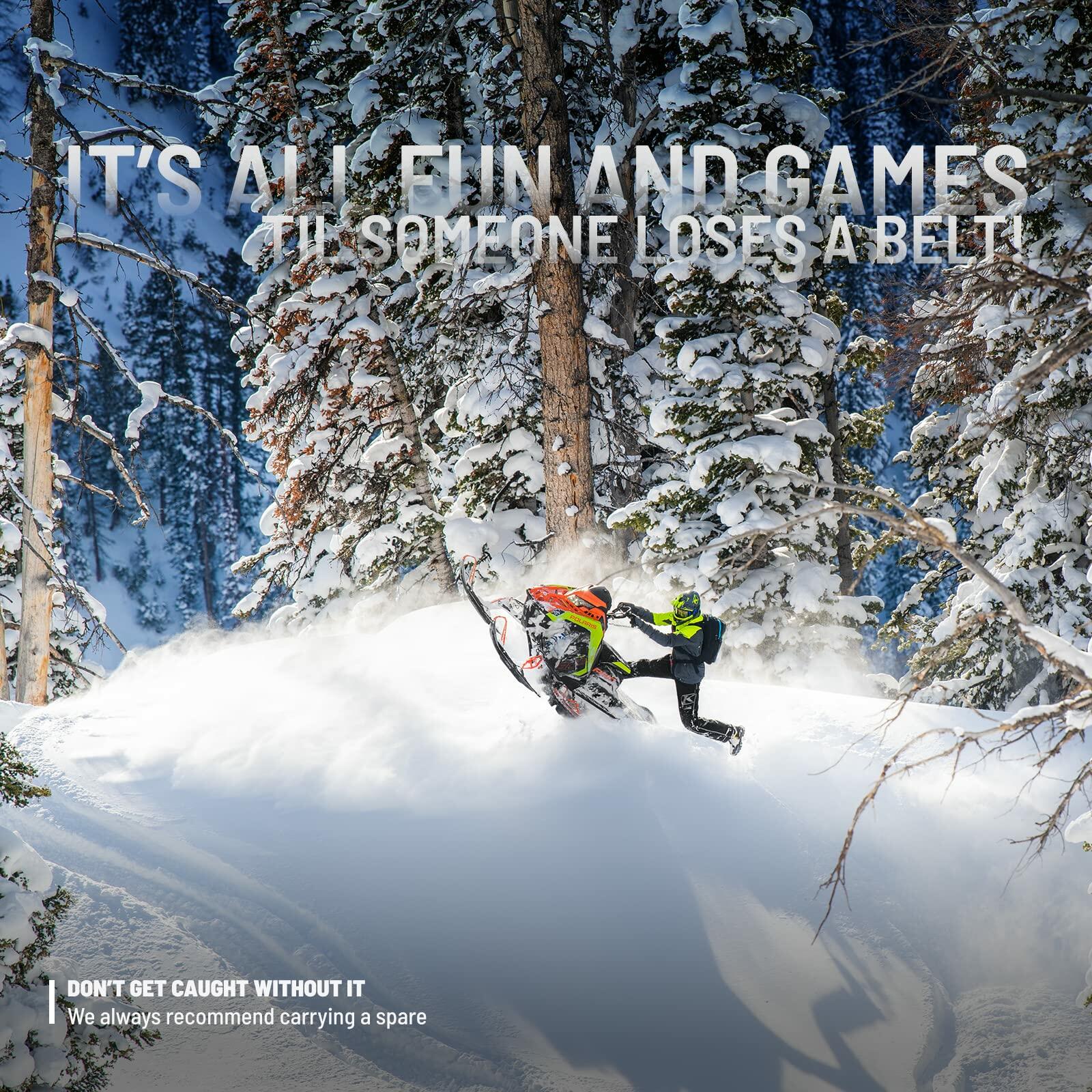 Polaris Snowmobile Performance Drive Belt, for Specific Models of Polaris Snowmobiles, Runs at Optimal RPMs, No Clutch Recalibration, Replace Every 1,000 Miles, Black, Runs Cooler - Part 3211154