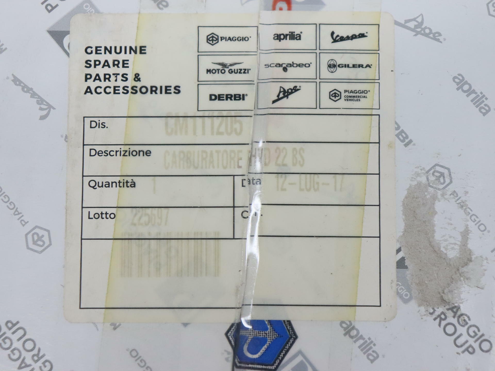 OPEN BOX - OEM Vespa Carburetor Carb Assy - 99-05 ET4 150 - CM111205