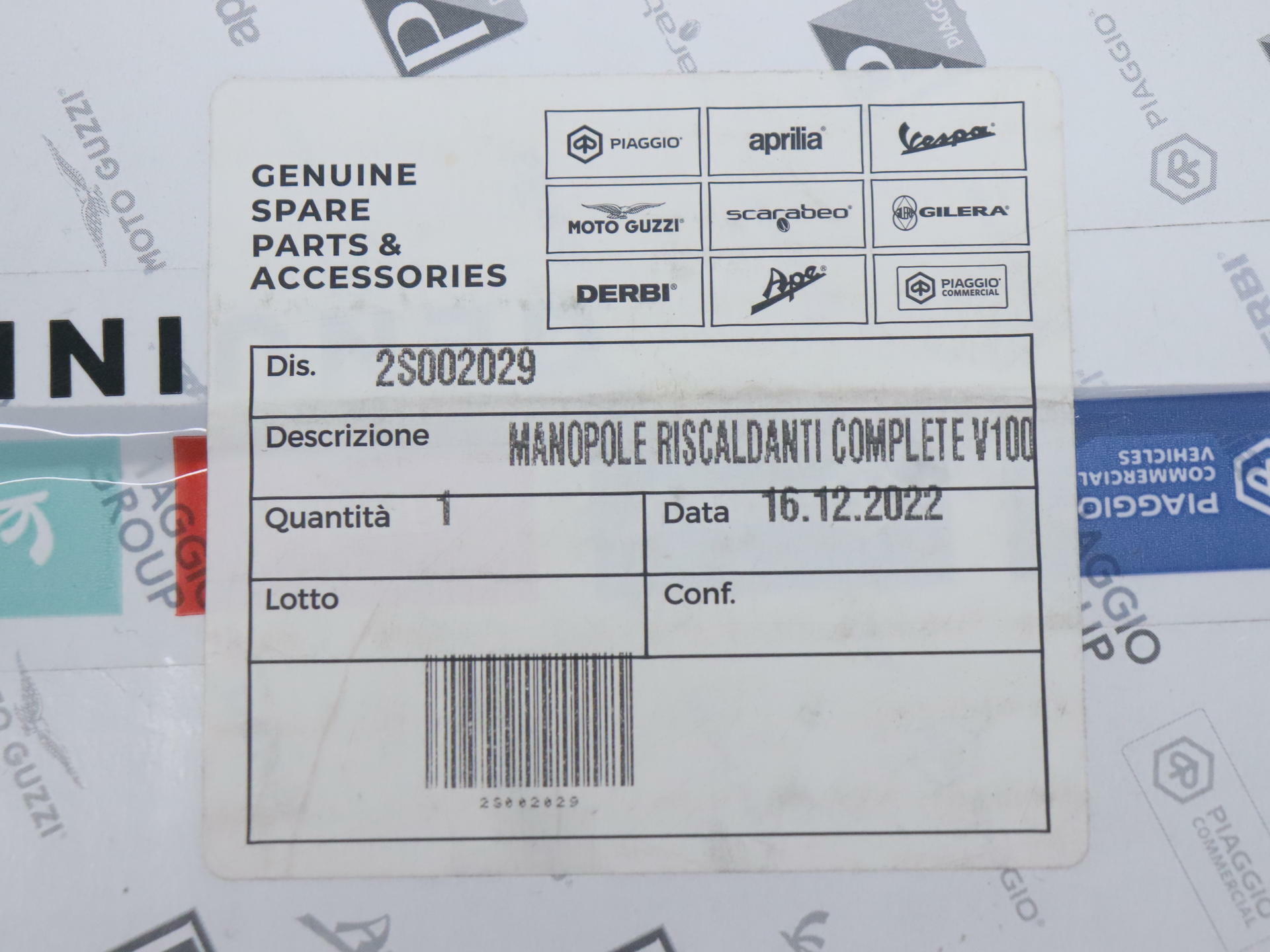 OPEN BOX - OEM Moto Guzzi Heated Grip Set Kit- V100 Mandello Stelvio - 2S002029