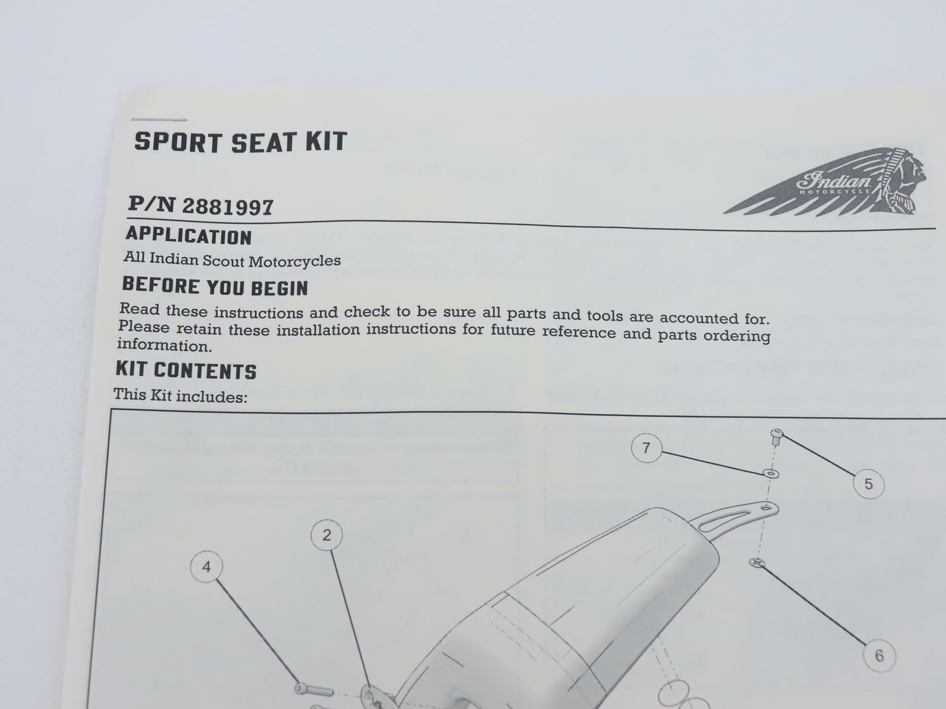 Indian Scout OEM All-Weather Tan Sport Seat 2015-2021 2884225-VTA - Open Box