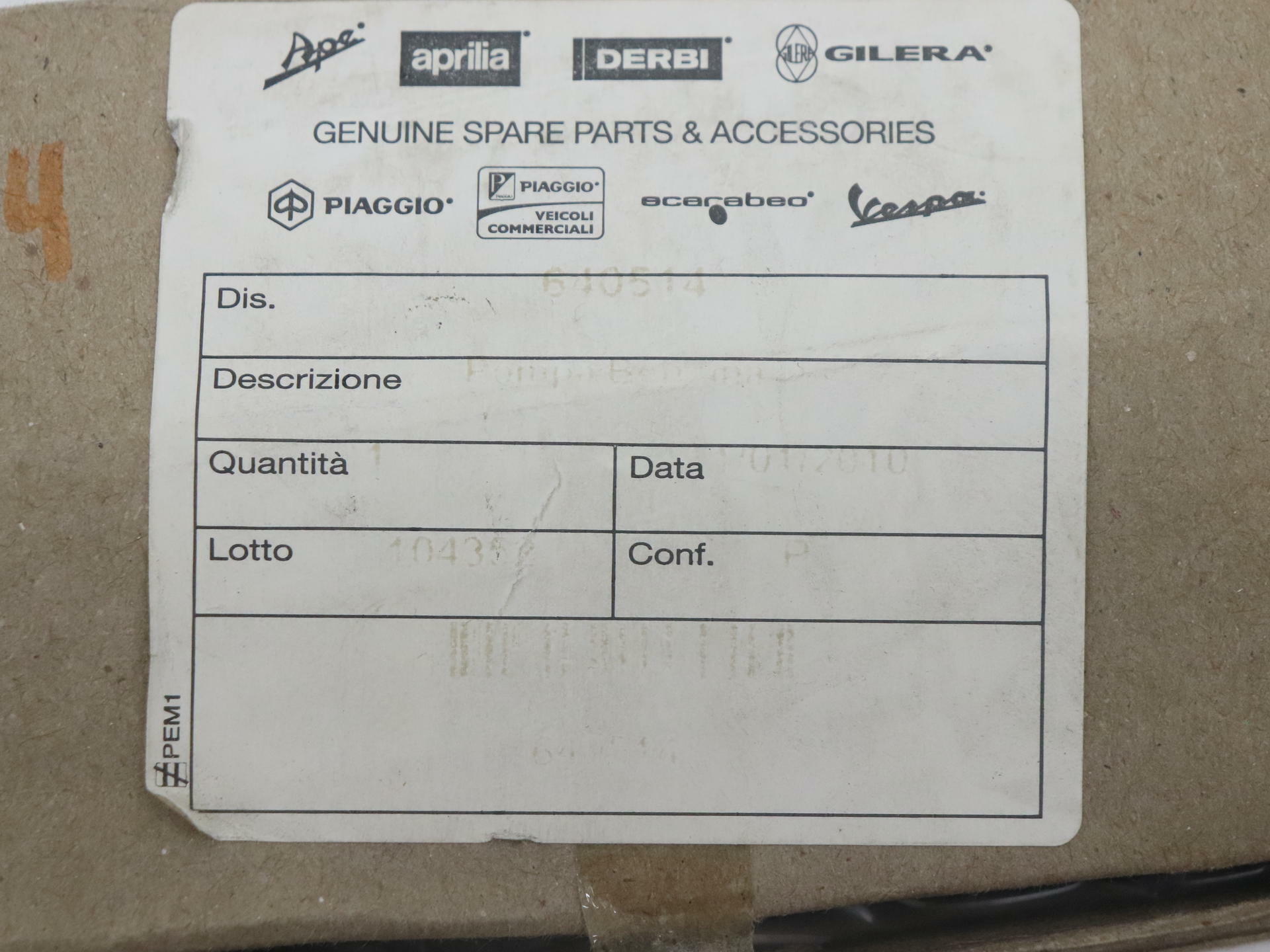 OEM Aprilia Fuel Pump Assy - 01-14 SR50 Ditech - 640514 - Open Box