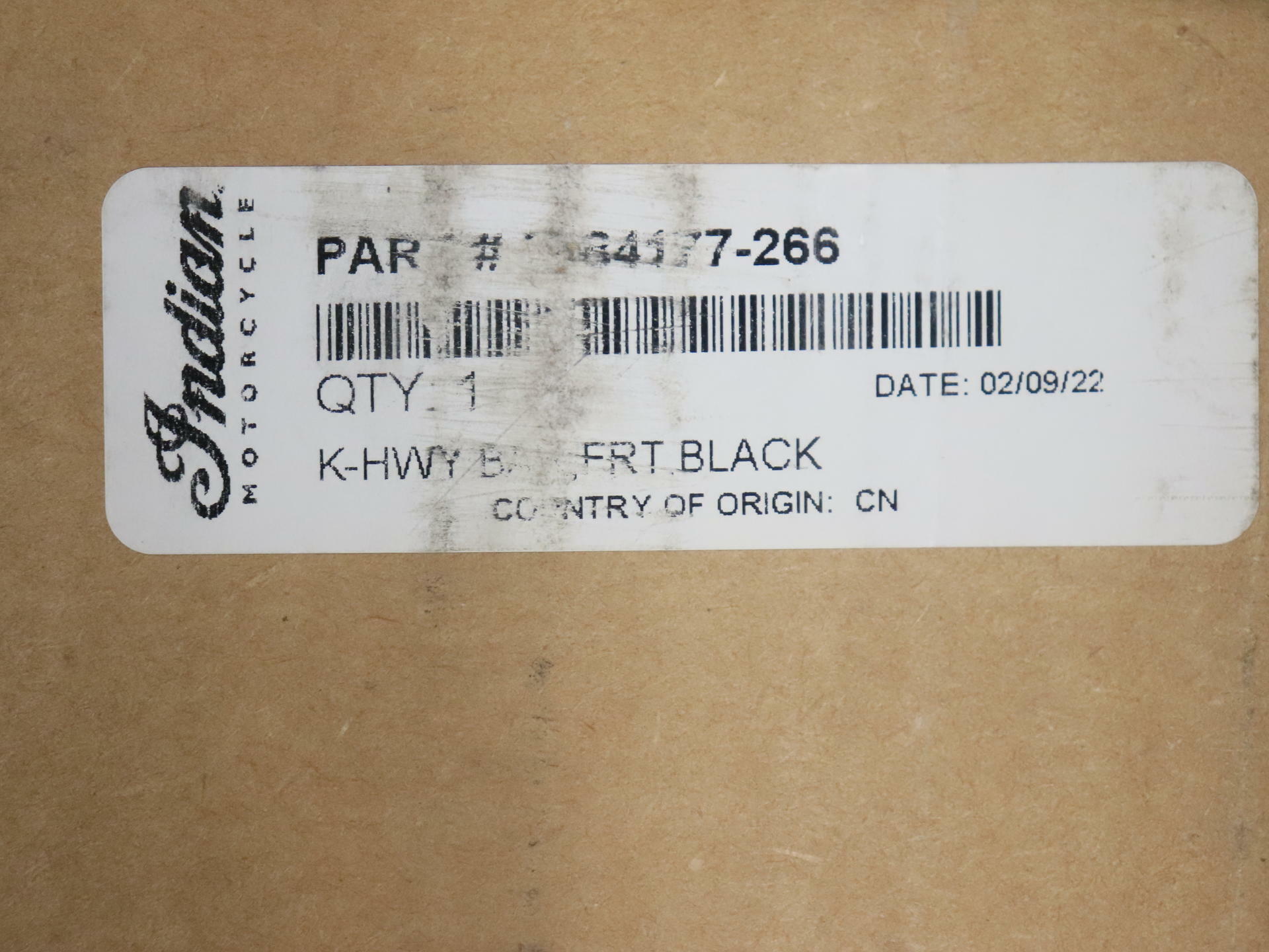 OPEN BOX - OEM Indian FRONT Highway Crash Bar BLACK - Challenger -2884177-266