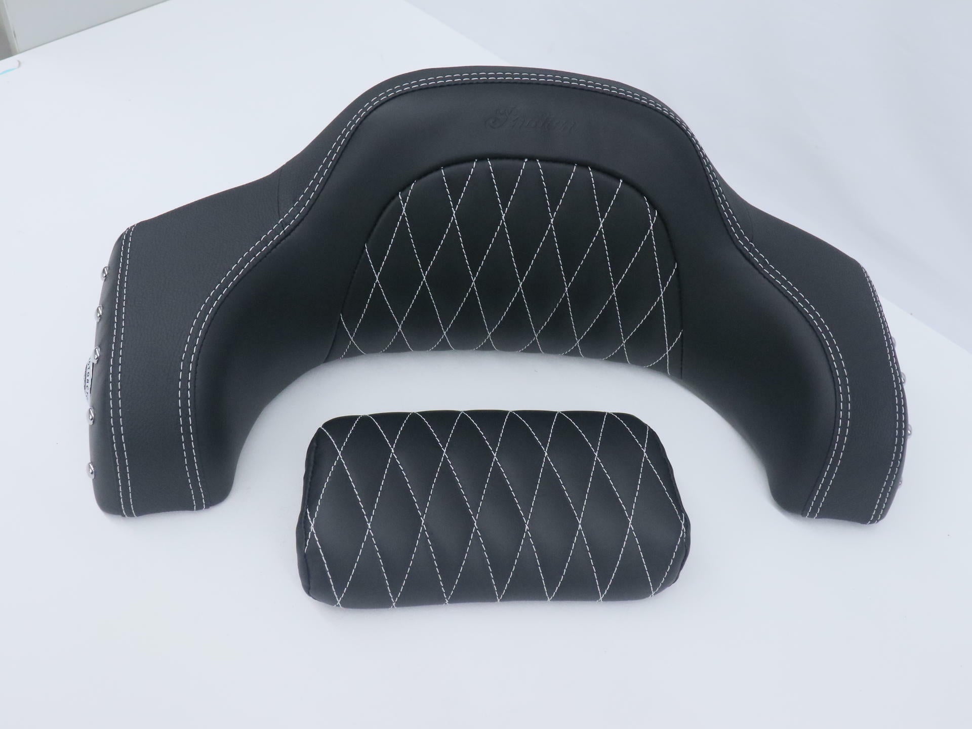OPEN BOX - OEM Indian Passenger Trunk Backrest Pad - Quilted BLACK - 2880284-02