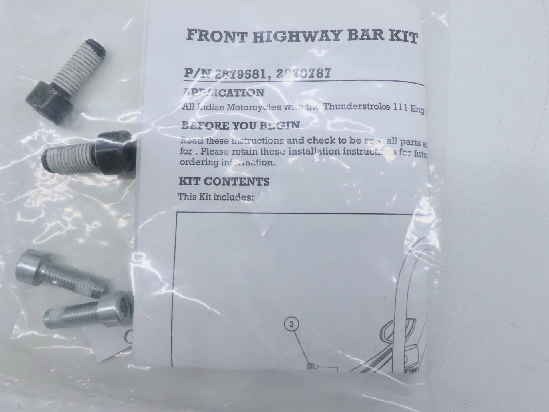 OPEN BOX - OEM Indian FRONT Highway Crash Bar Black - Chief - 2880787-266