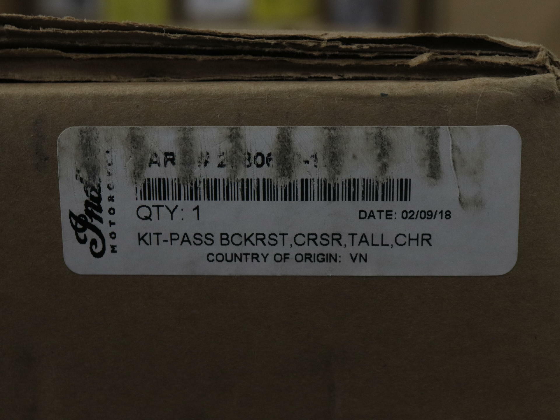 OPEN BOX - OEM Indian Sissy Bar Quick Release Tall 14inch CHROME - 2880670-156