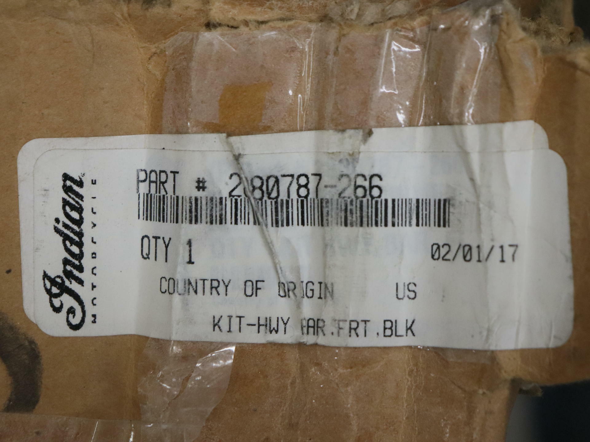 OPEN BOX - OEM Indian FRONT Highway Crash Bar Black - Chief - 2880787-266