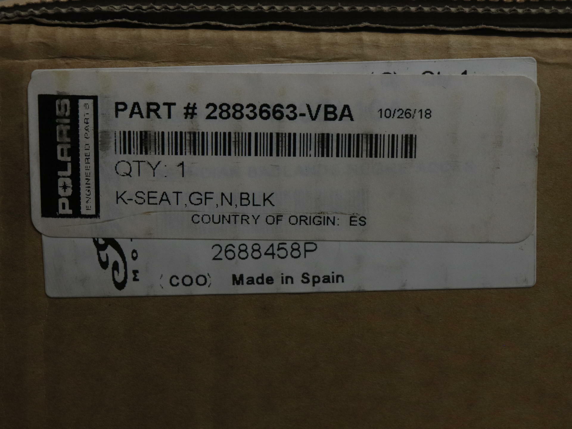 OPEN BOX - OEM Indian Solo Seat Rouge Black - Chief Springfield - 2883663-VBA
