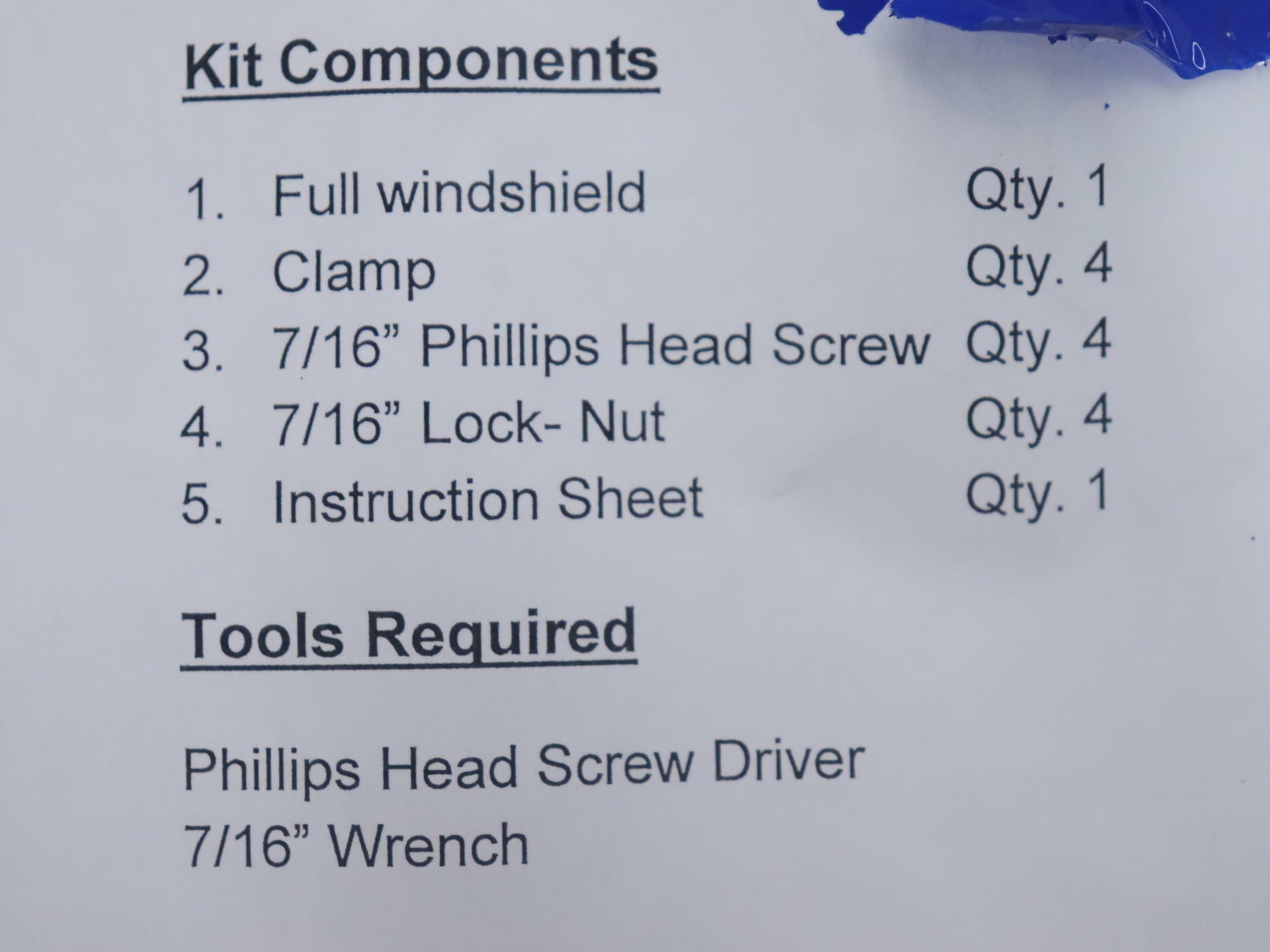 OPEN BOX - QuadBoss Folding Windshield - 17-22 KAWASAKI MULE PRO-DX - 375695