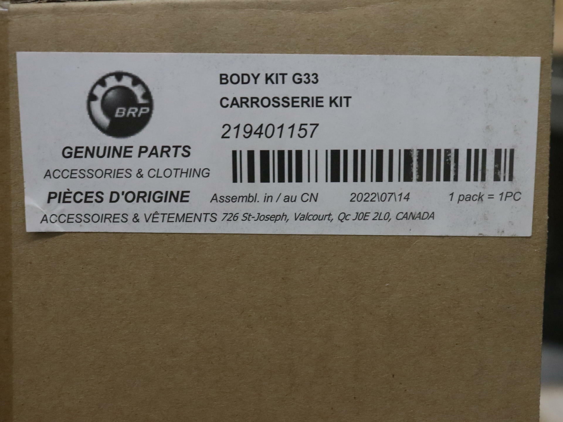 OPEN BOX - OEM Can-Am Body Panel Kit LEMON TWIST - Ryker - 219401157