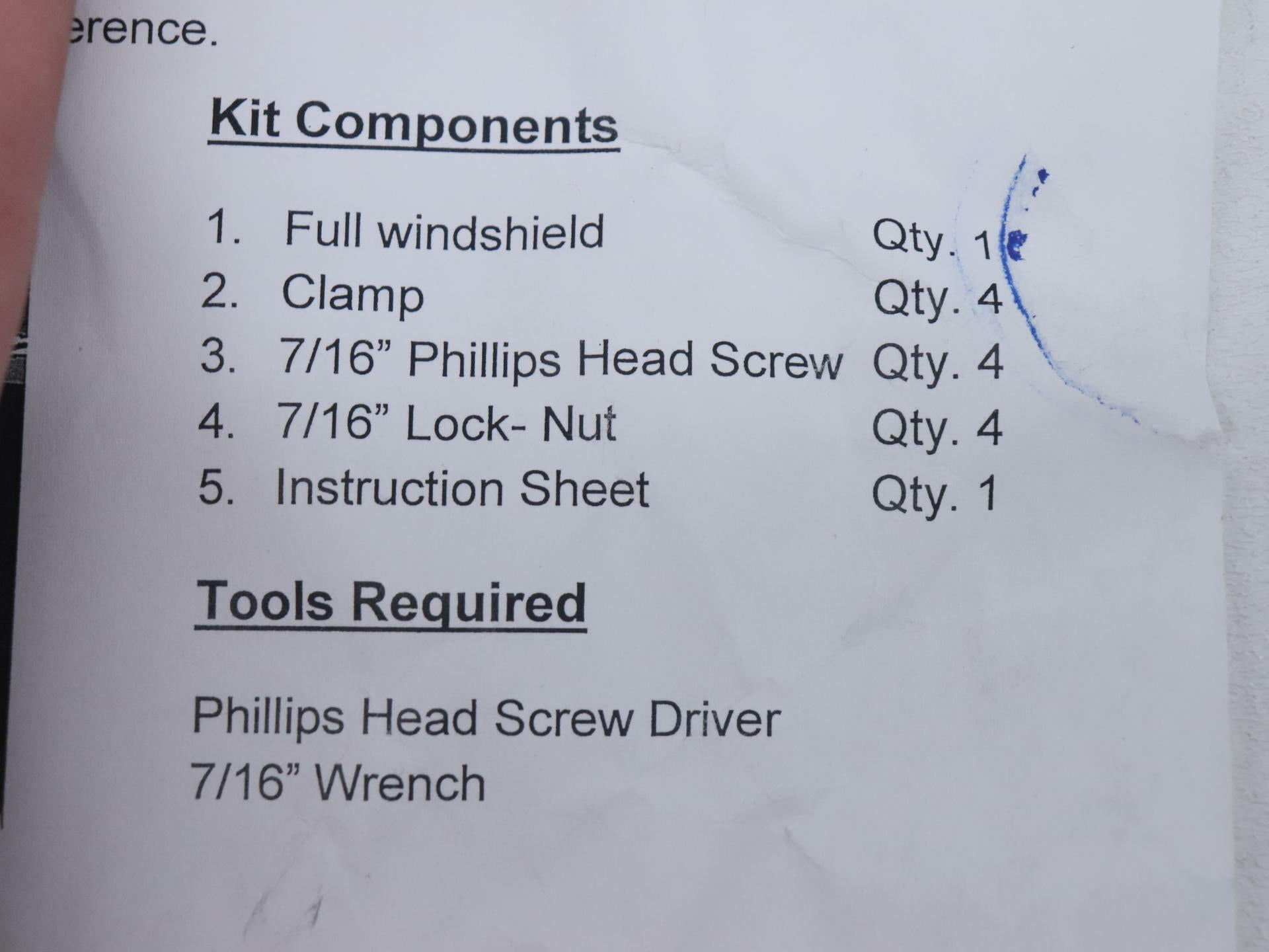 QuadBoss UTV Folding Windshield 16-22 Honda Pioneer 1000 375697 - Open Box