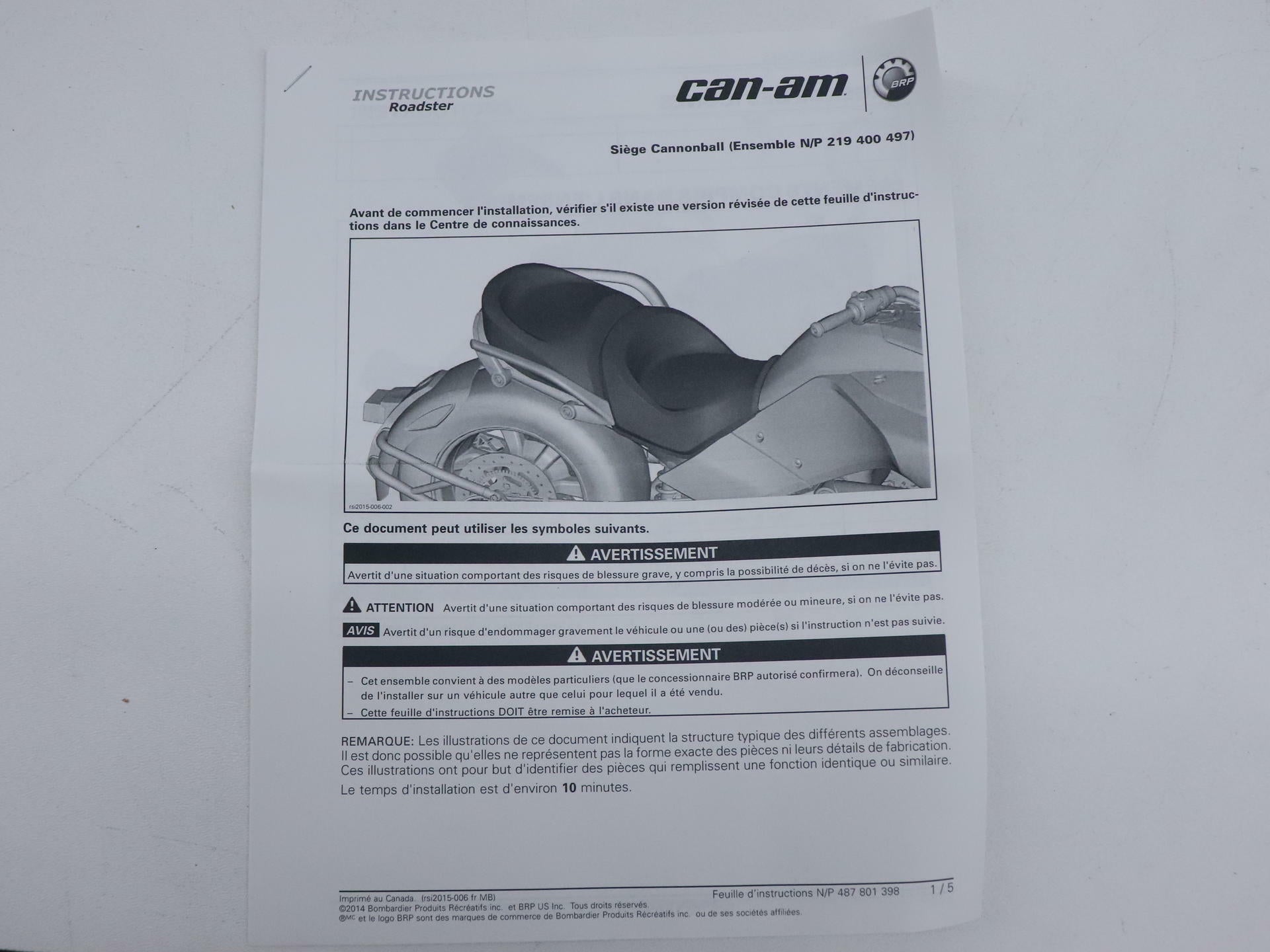 OPEN BOX - OEM Can-Am Vinyl Seat Coast-To-Coast - 15-19 Spyder F3 - 219400602