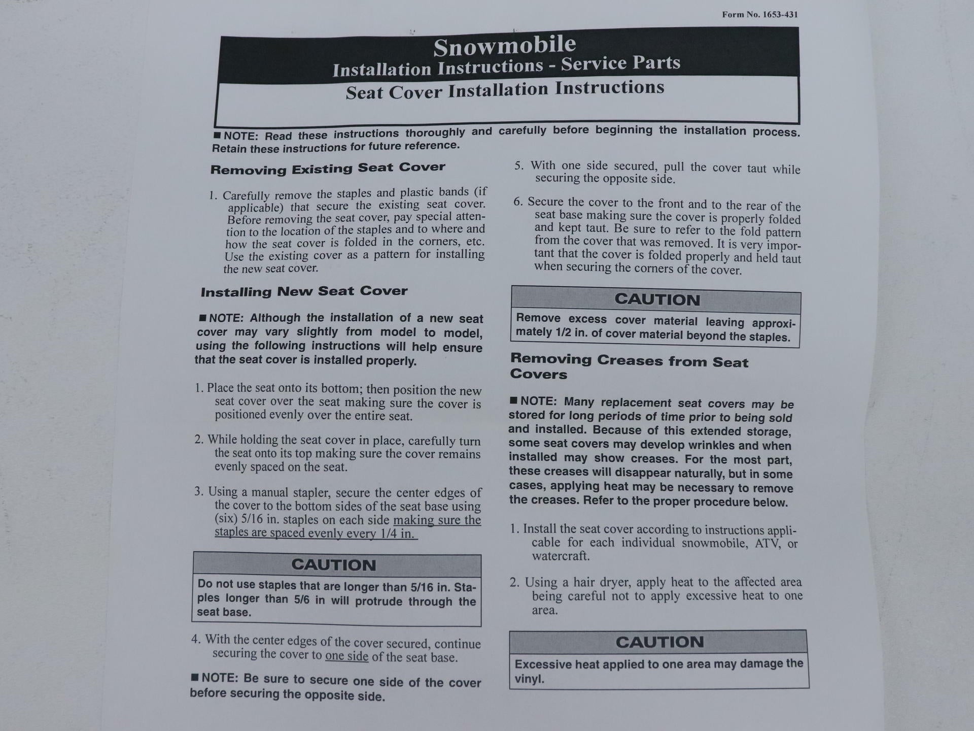 OPEN BOX - OEM Arctic Cat Passenger Seat Cover BLACK - 15-18 Pantera - 5706-857