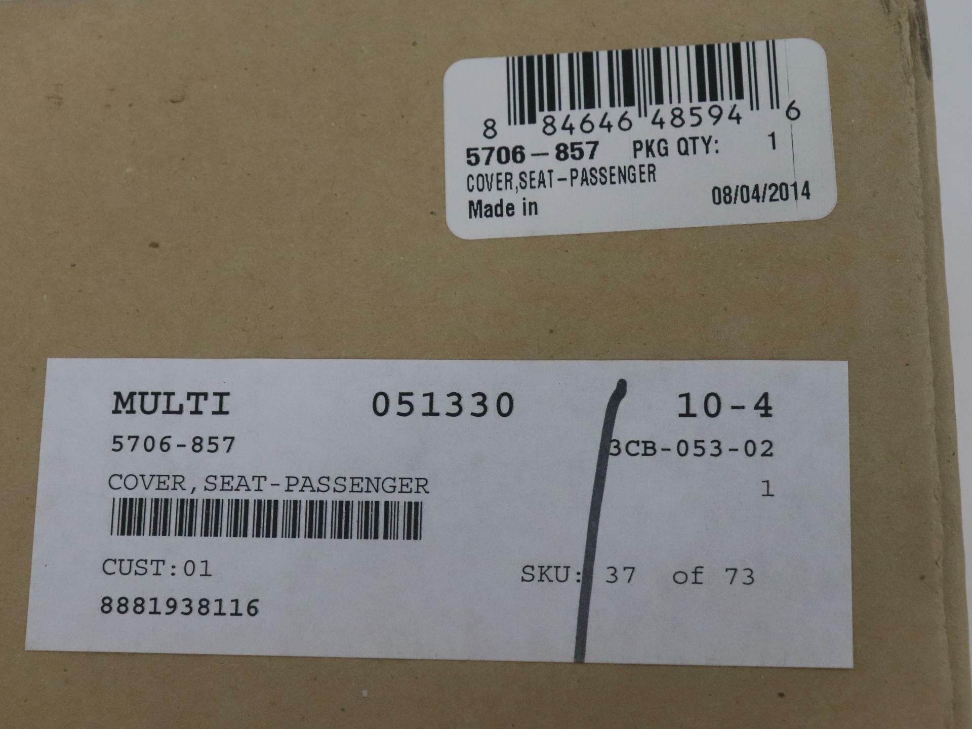 OPEN BOX - OEM Arctic Cat Passenger Seat Cover BLACK - 15-18 Pantera - 5706-857