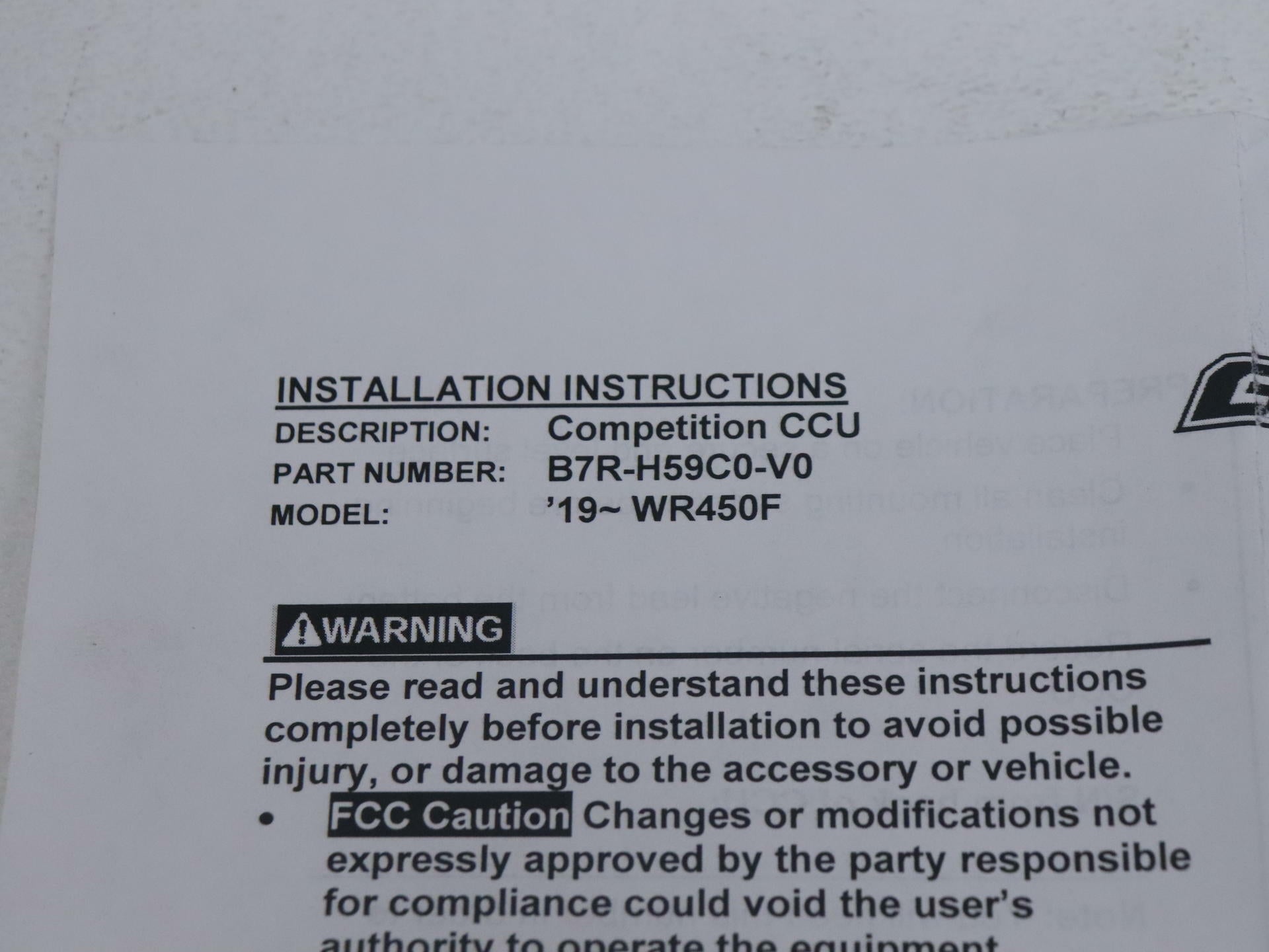 OPEN BOX - OEM Yamaha Communication Control WIFI - WR250F WR450F - B7R-H59C0-V0