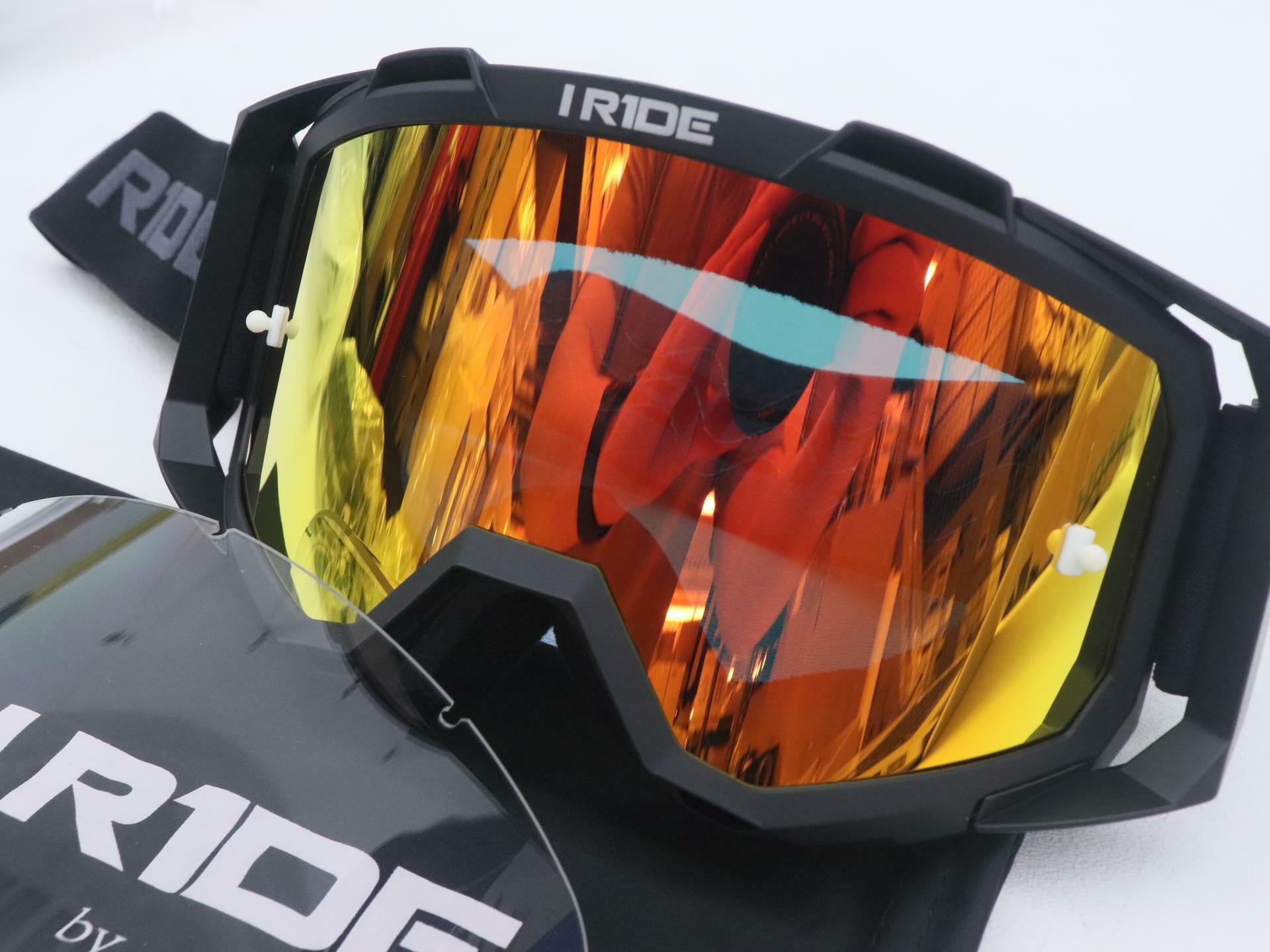 OPEN BOX - I-RIDE Goggle Black Frame & Orange Pop Lens - IR-AIRTIME