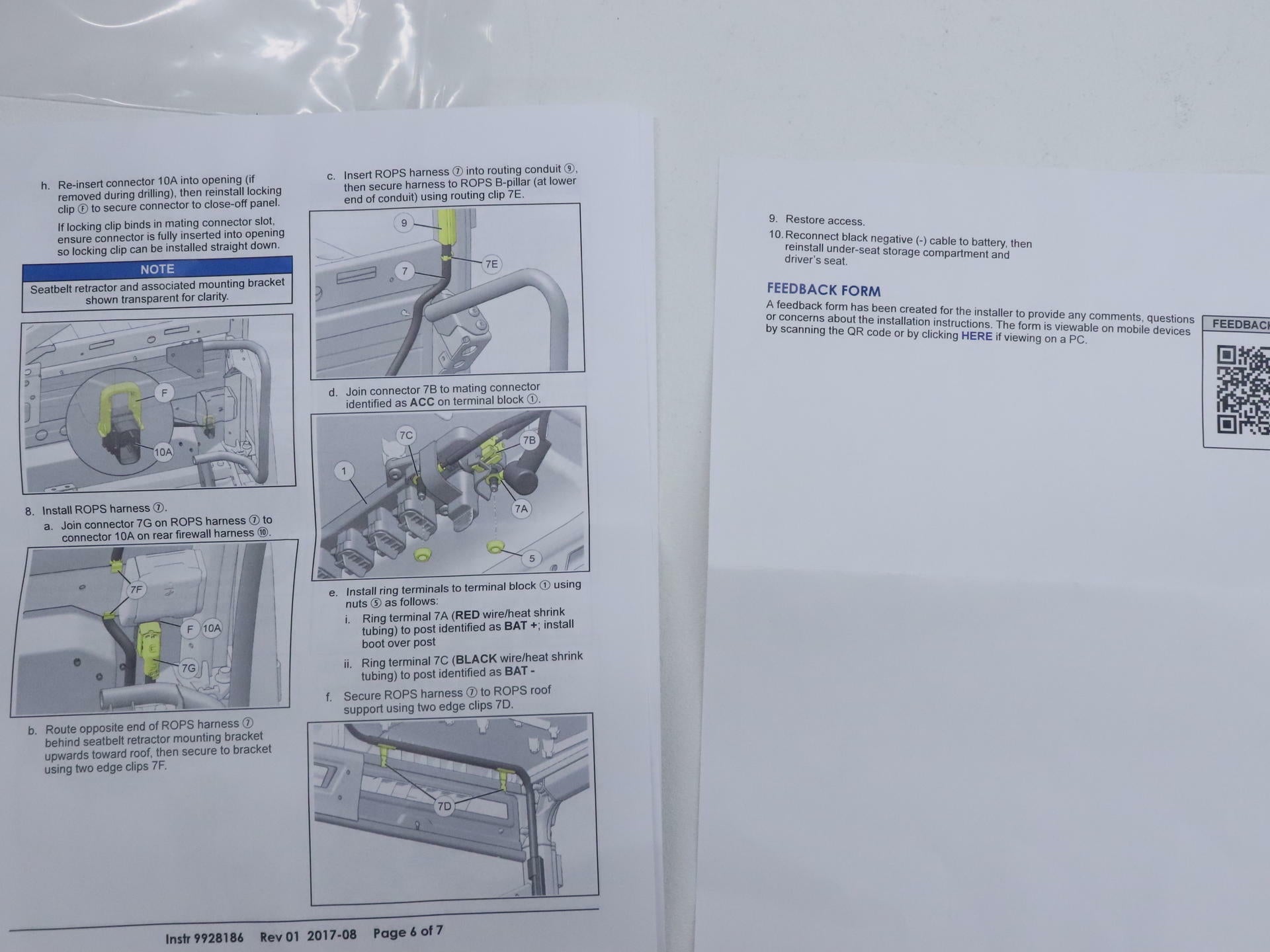 OPEN BOX - OEM Polaris Pulse Roof Buspar w/Hardware - Ranger XP - 2882904