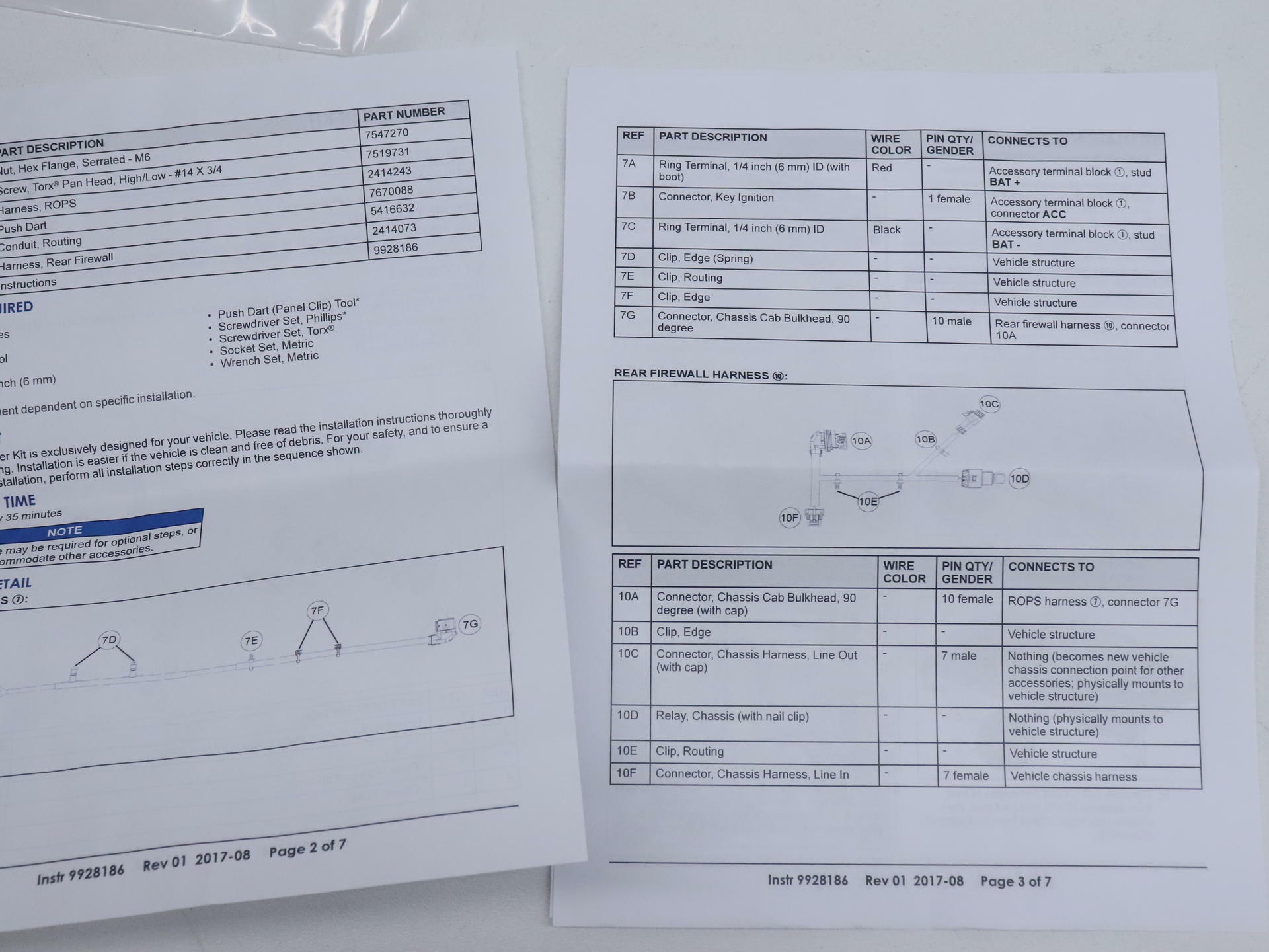 OPEN BOX - OEM Polaris Pulse Roof Buspar w/Hardware - Ranger XP - 2882904