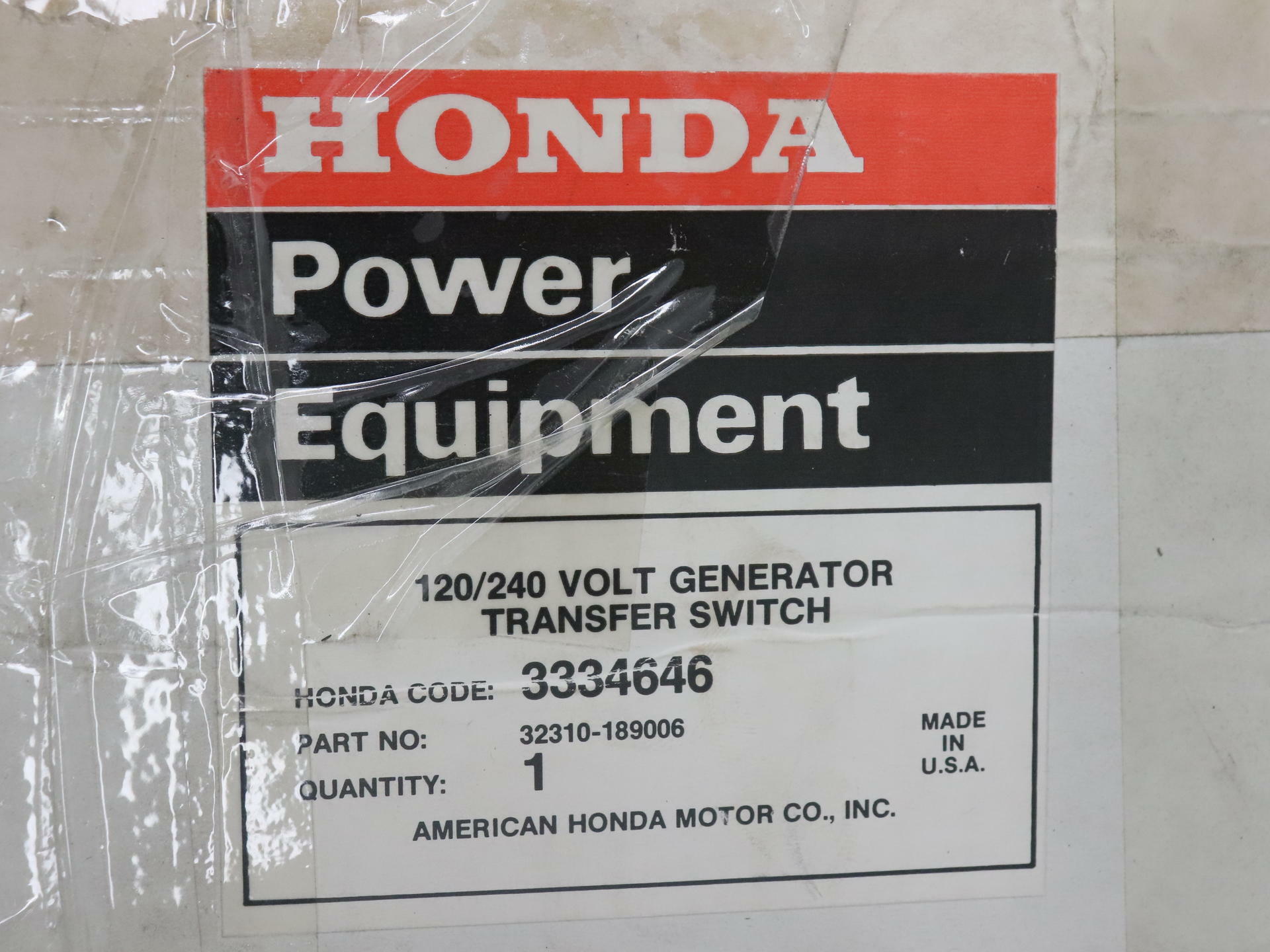 OPEN BOX - OEM Honda 10-Circuit Transfer Switch 120/240v - 32310-189006