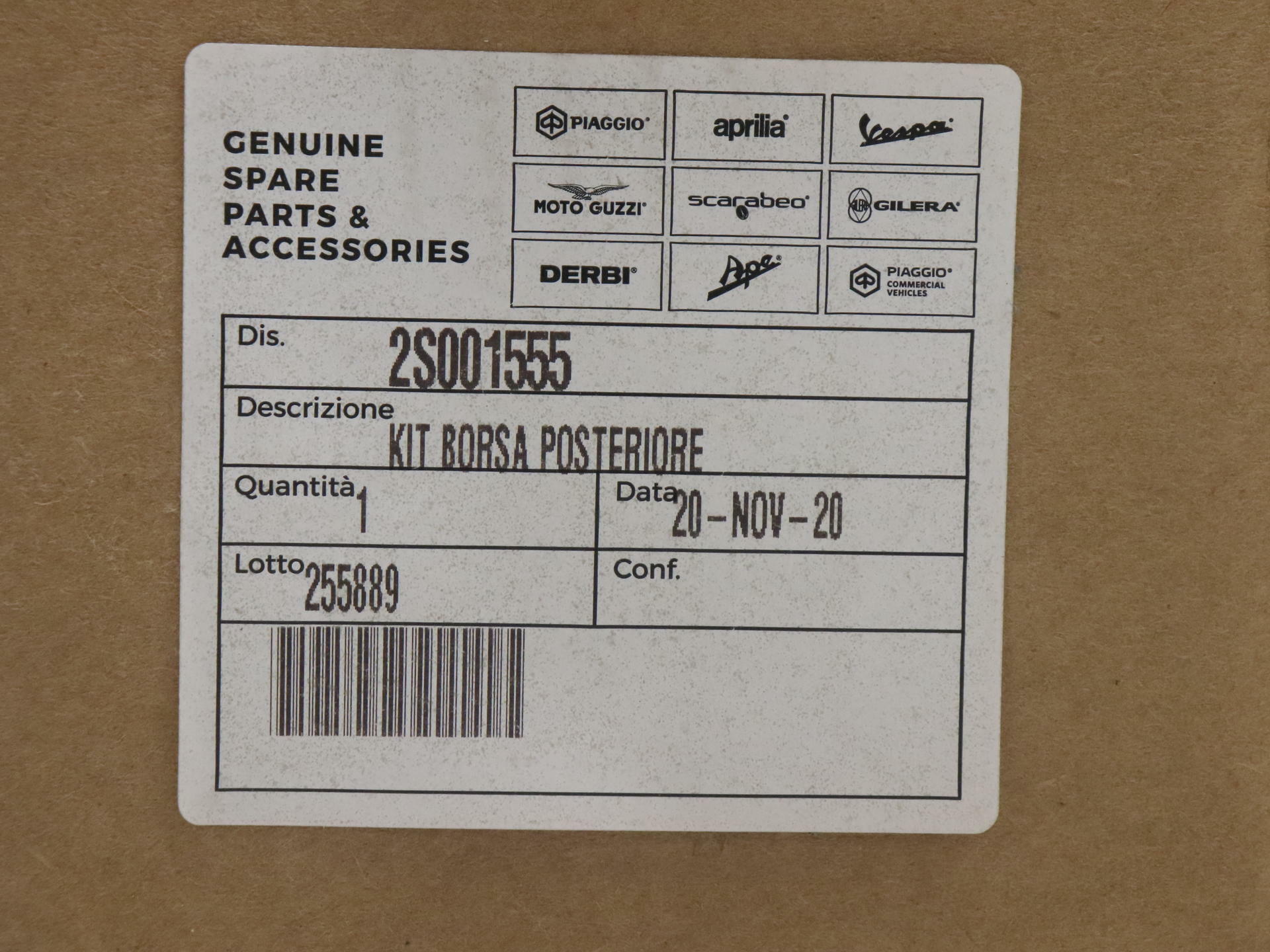 Open Box - OEM Aprilia Rear Tail Bag w/Harness - 21-26 RS660 - 2S001555