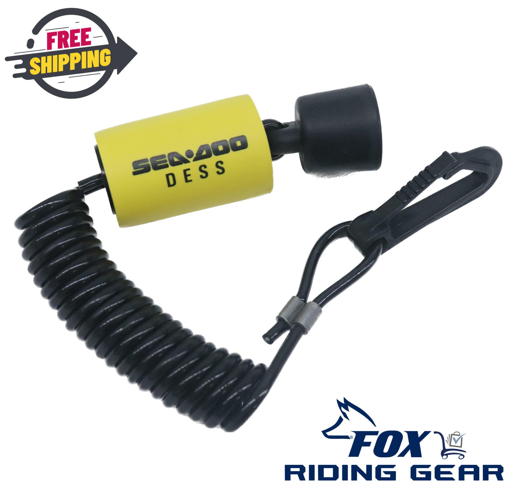 OPEN BOX - OEM Sea-Doo Key DESS Safety Lanyard Cord & Clip - 278002199