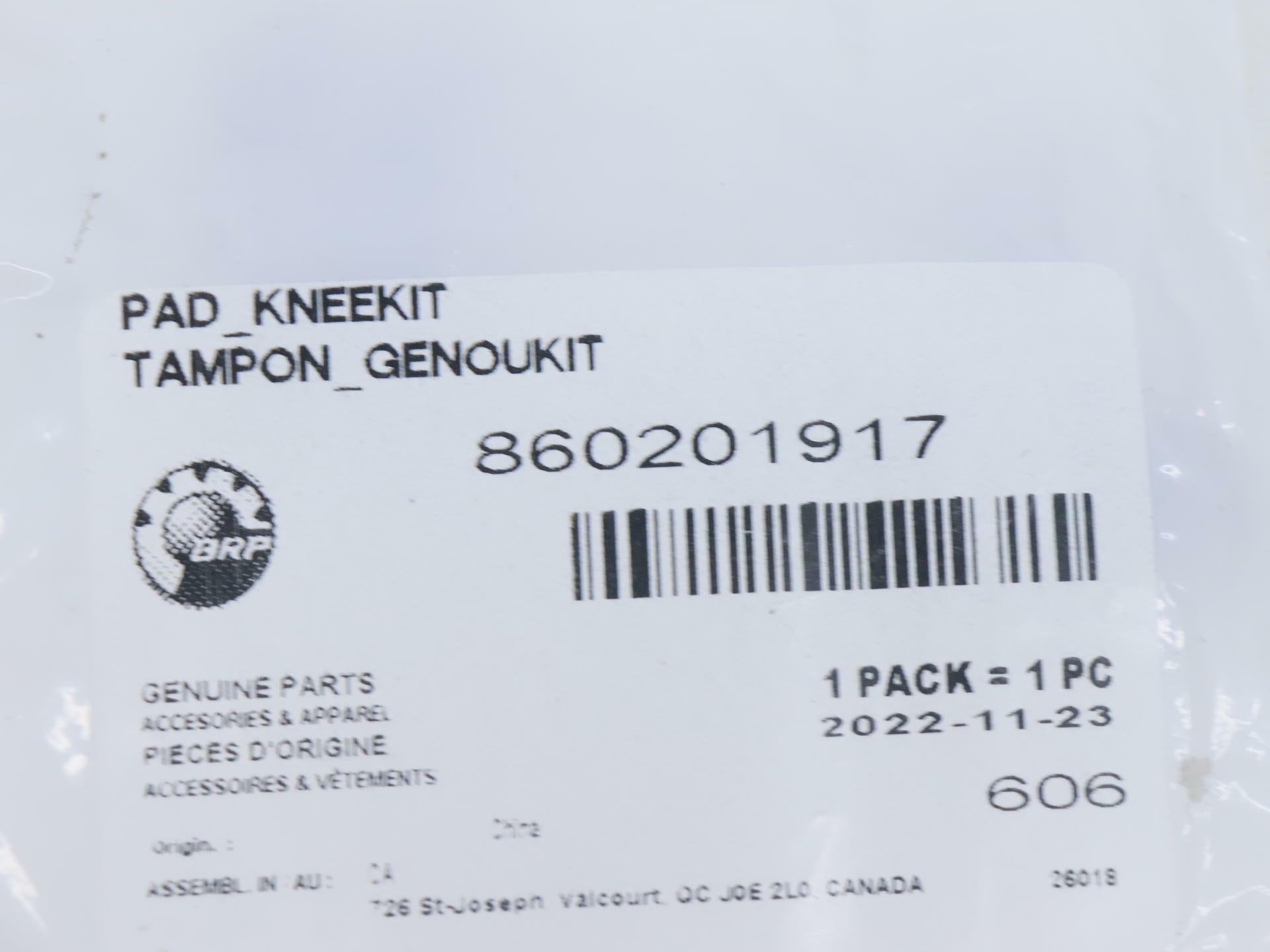 OPEN BOX - OEM Ski-Doo Knee Pad Impact Absorption Kit - REV Gen4 - 860201917