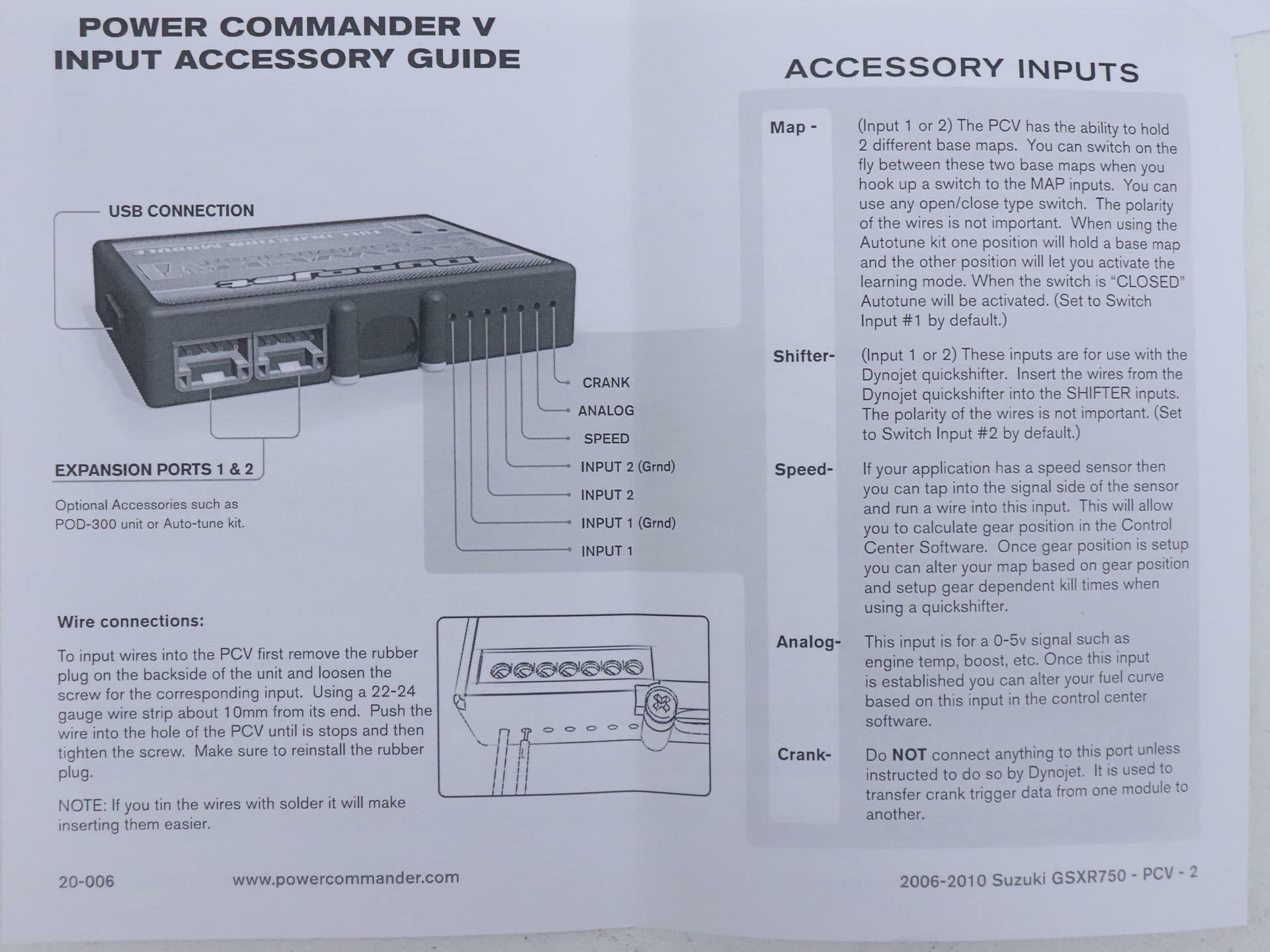 OPEN BOX - Power Commander V Fuel Injection Module Suzuki 06-10 GSXR750 - 20-006