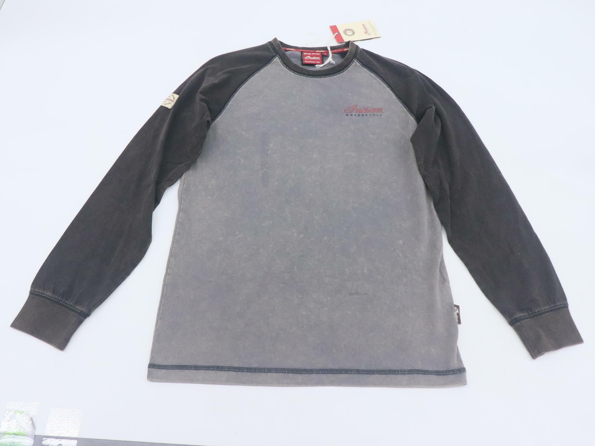 Indian Motorcycle Mens Small Bomber Long Sleeve Shirt Tee 286619702 -OPEN BOX
