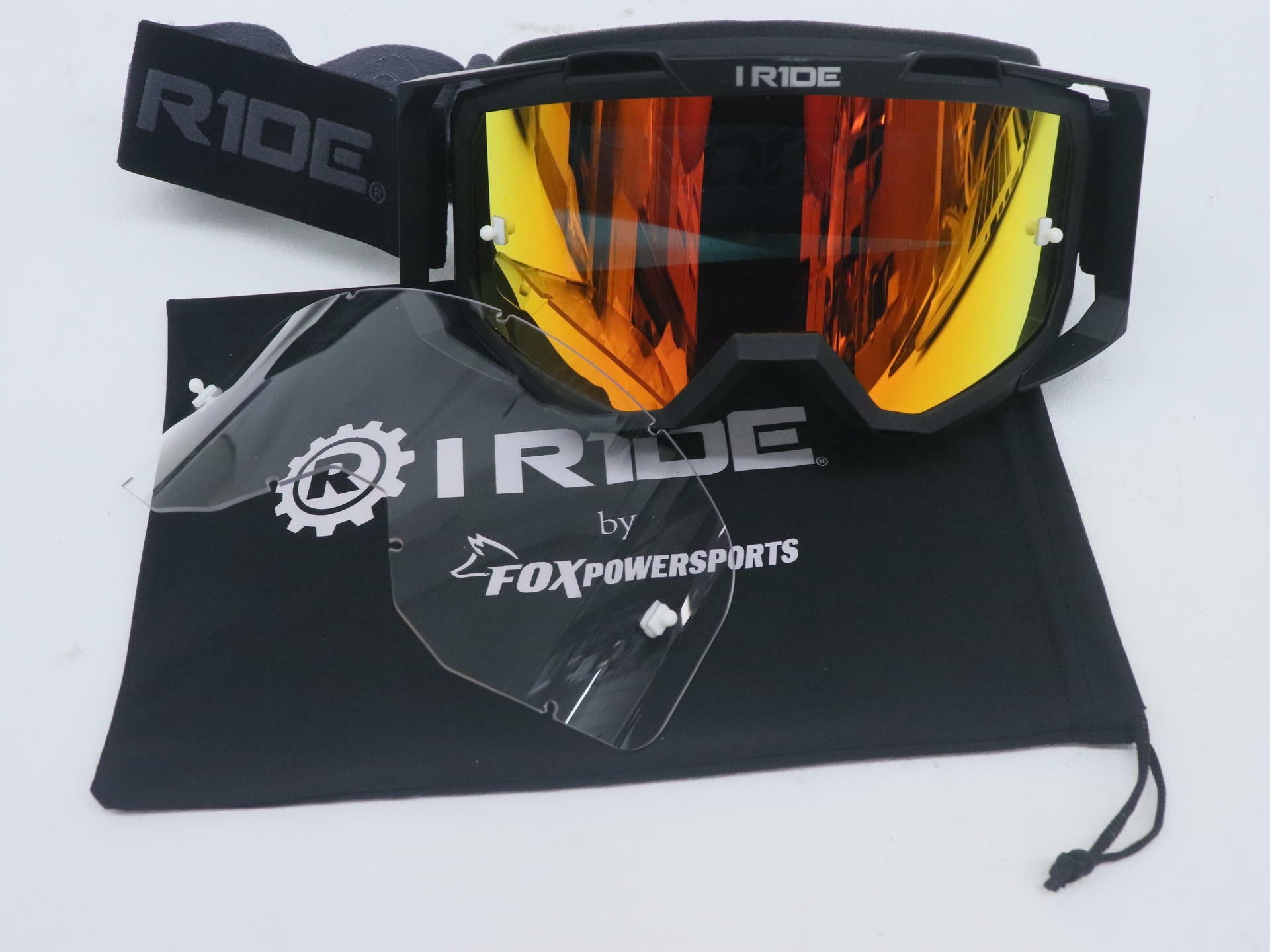 OPEN BOX - Fox Powersports Goggle BLACK Frame & ORANGE Pop Lens Motocross