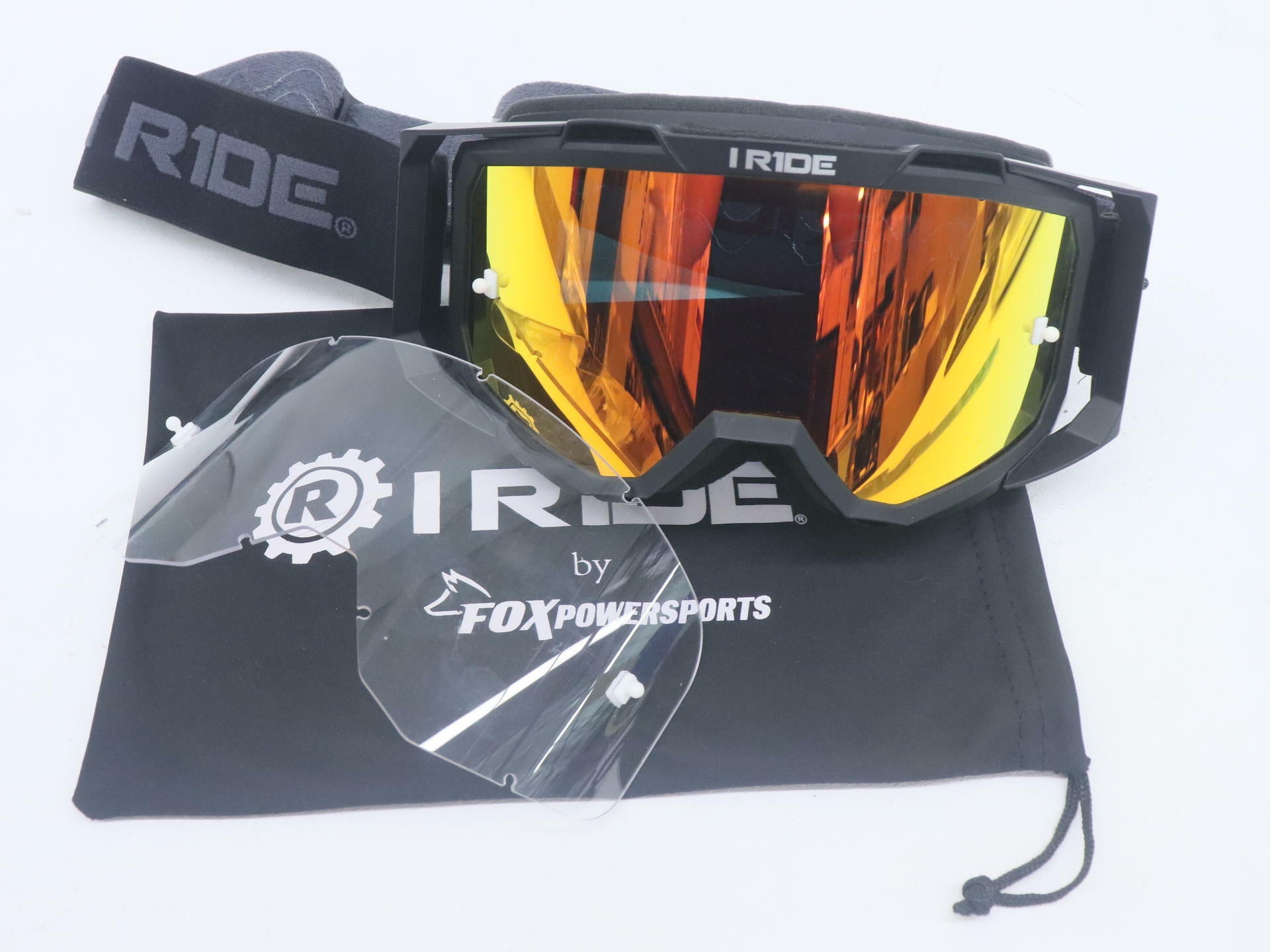 OPEN BOX - Fox Powersports Goggle BLACK Frame & ORANGE Pop Lens ATV - IR-AIRTIME