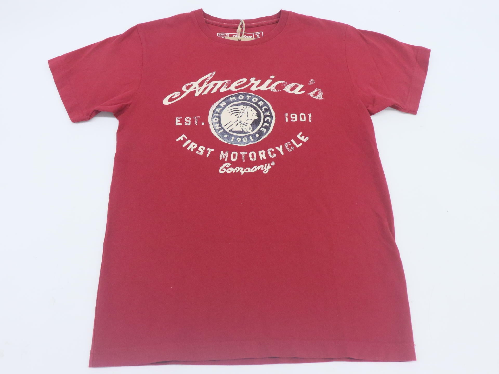 Indian Motorcycle Mens Small Red Graphic T-Shirt 286617502 -OPEN BOX