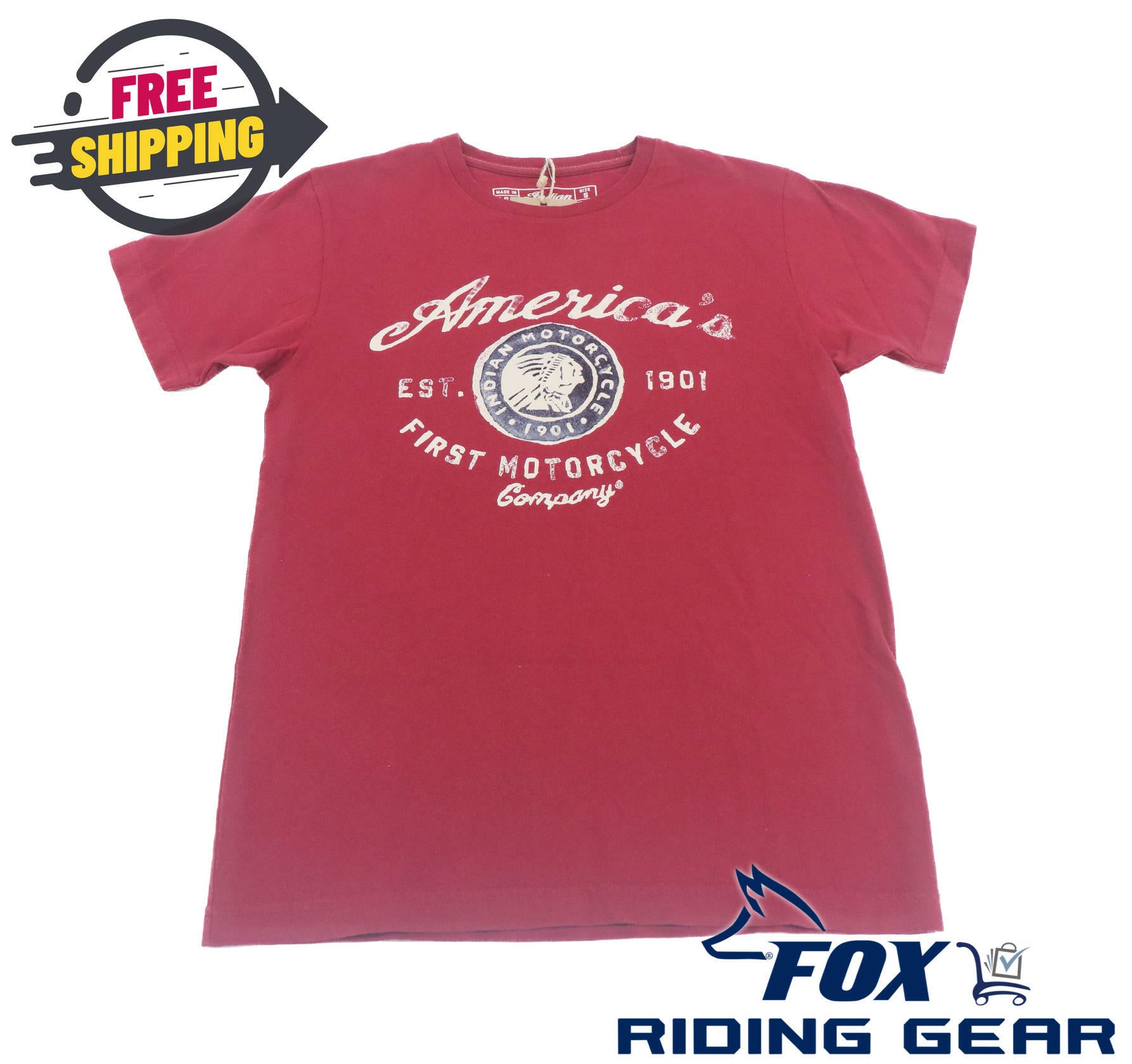 Indian Motorcycle Mens Small Red Graphic T-Shirt 286617502 -OPEN BOX