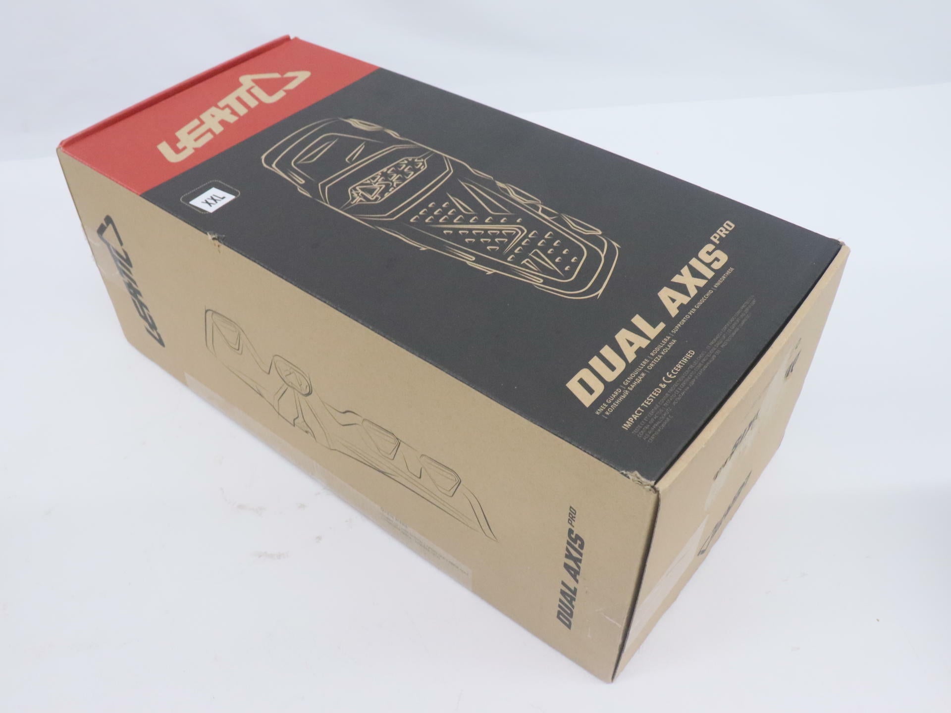 OPEN BOX - Leatt Knee Shin Guards Dual Axis Forge GREY - ADULT 2XL - 5024060812