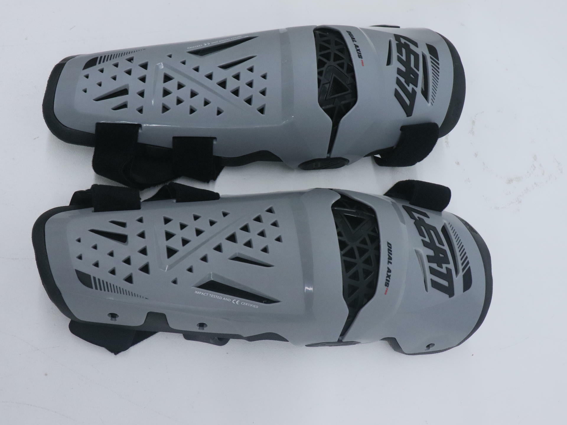 OPEN BOX - Leatt Knee Shin Guards Dual Axis Forge GREY - ADULT 2XL - 5024060812